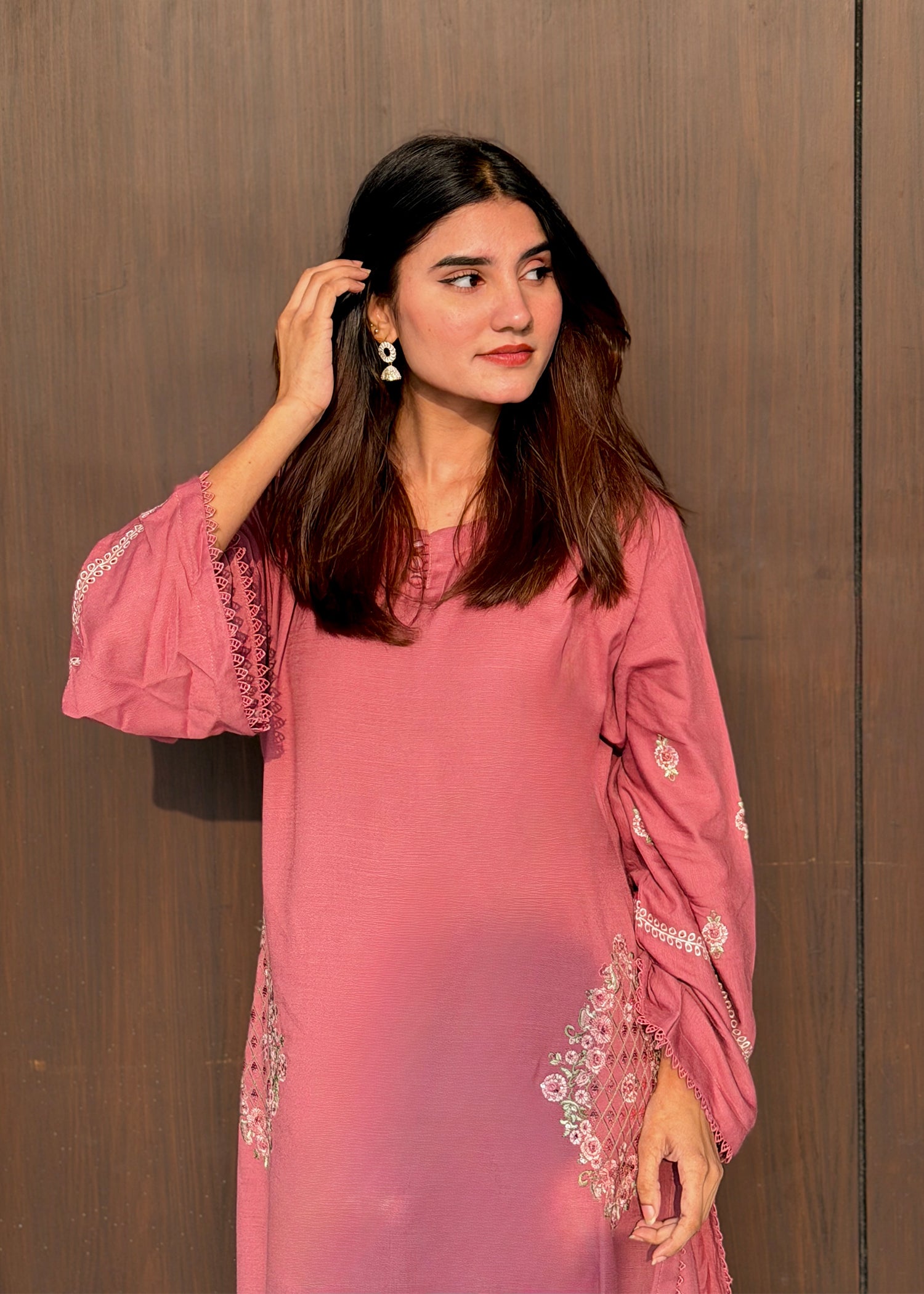 dhanak Co Ord Sets in Pink