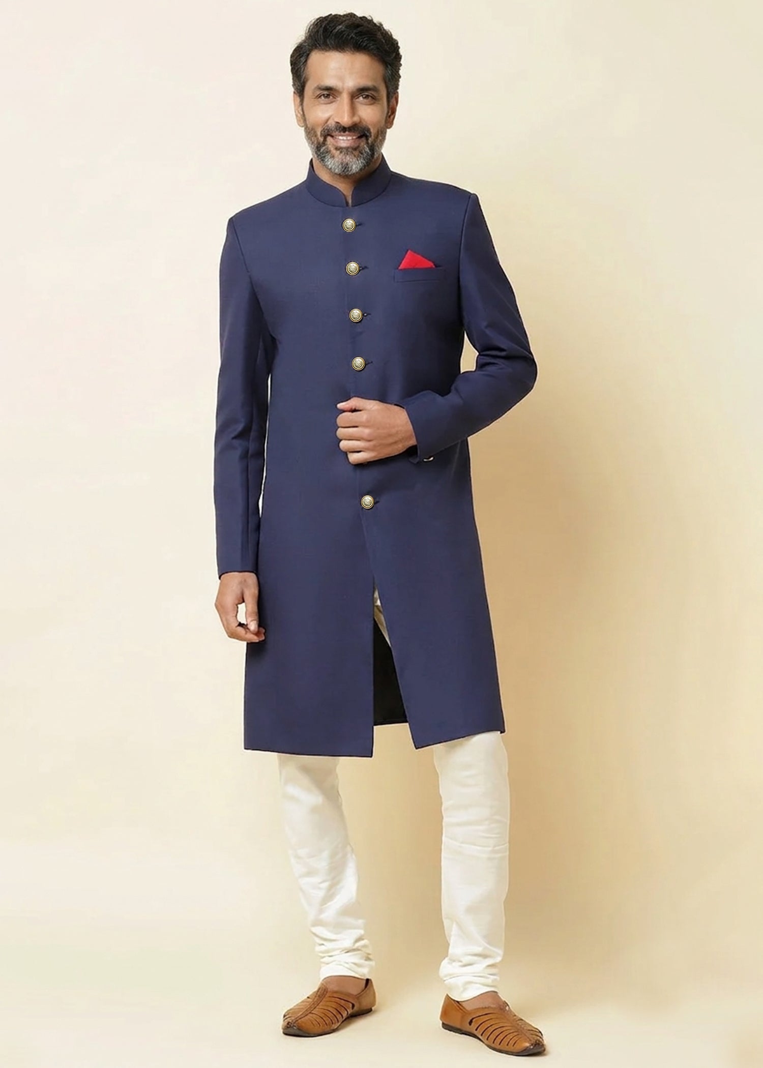 suiting Sherwani in Navy blue