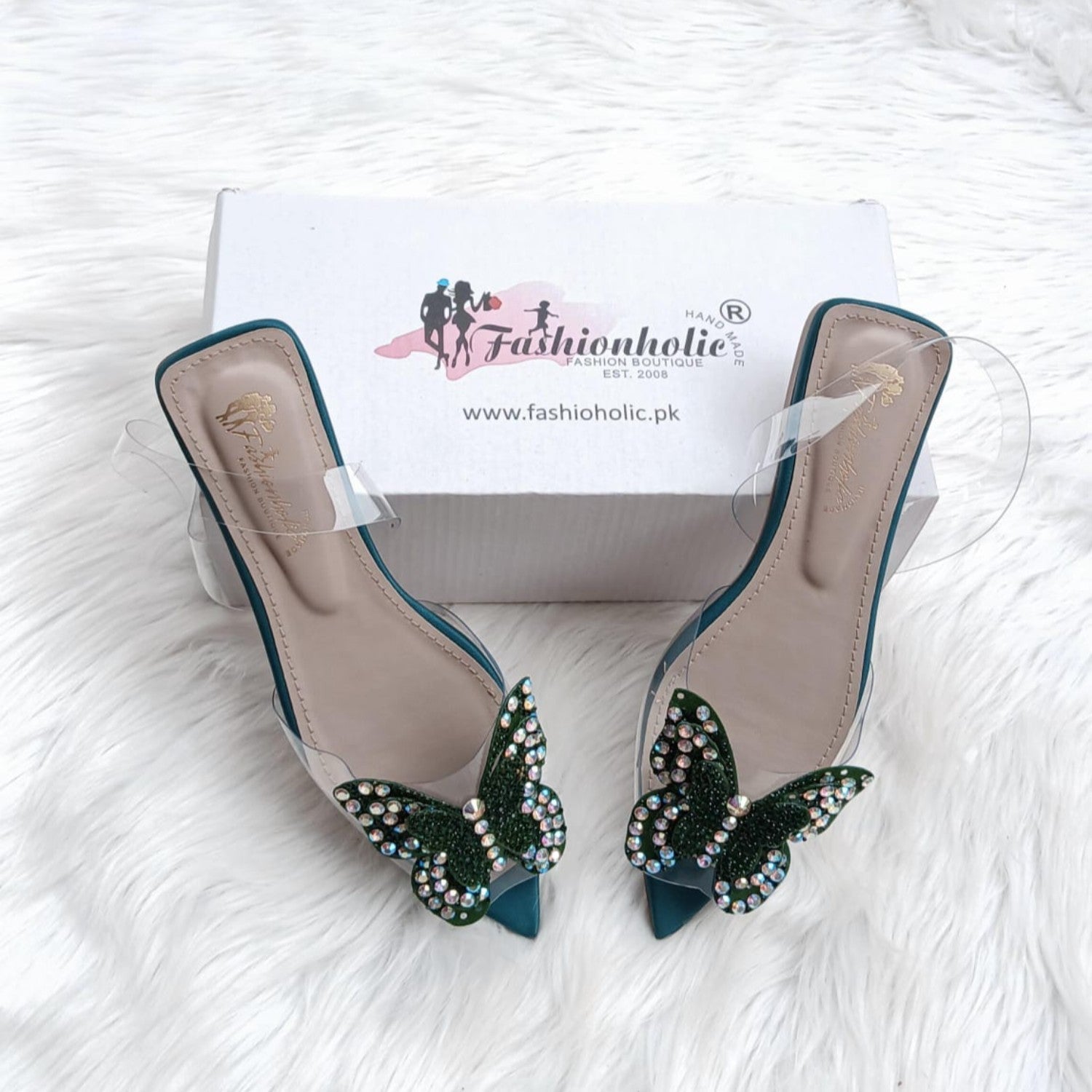 Mules in Bottle green by - High Quality Women Mules DRT7030