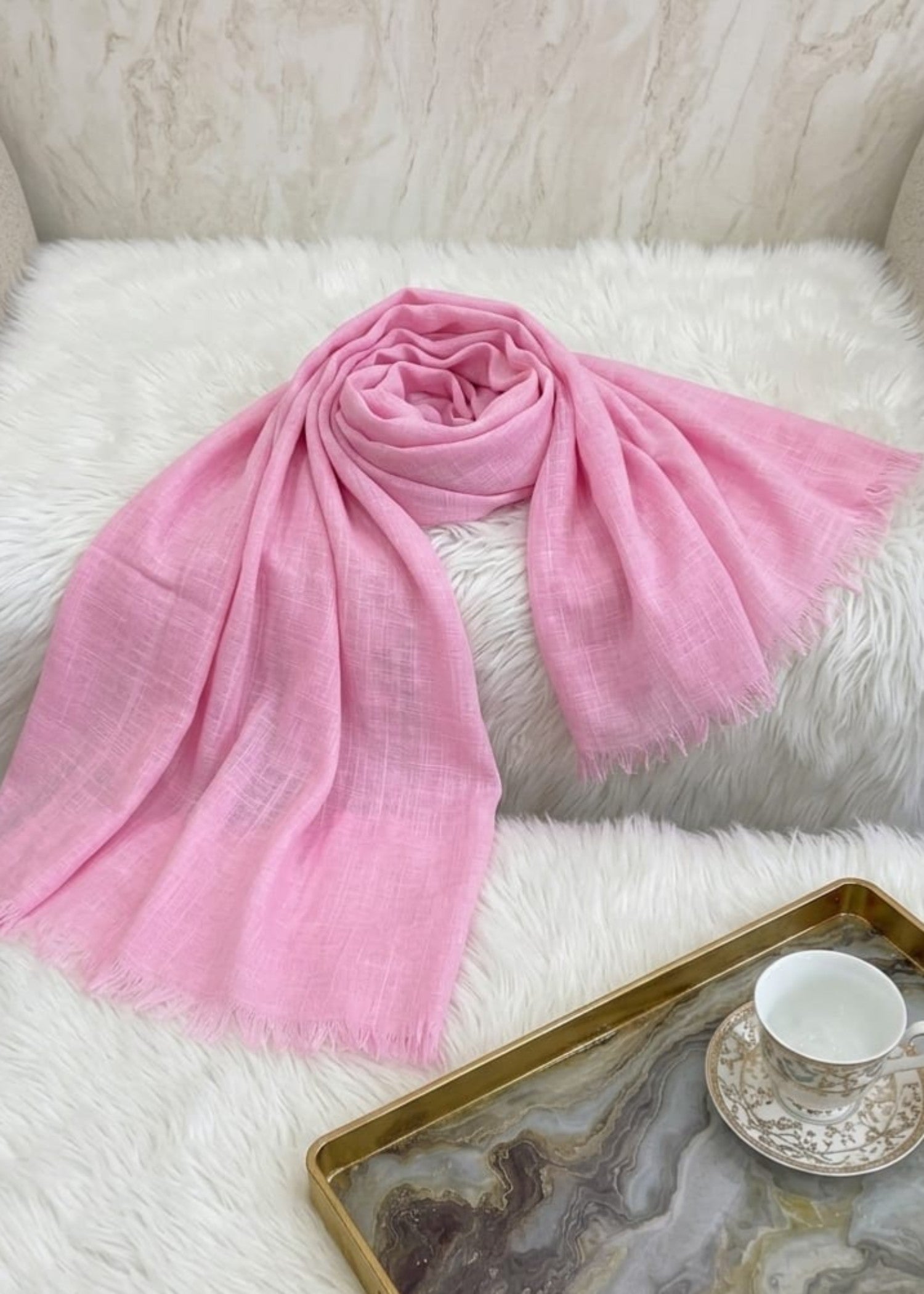 blended wool Hijab in Pink