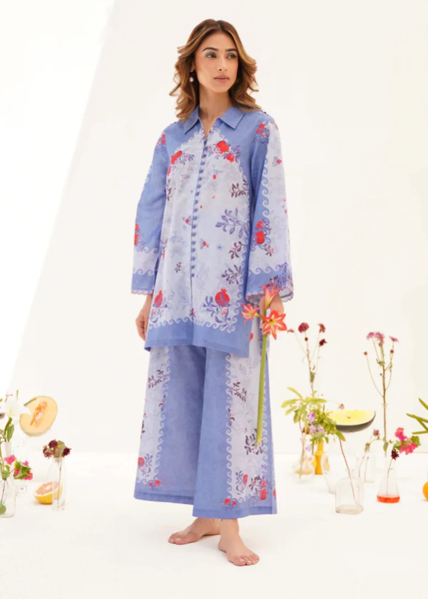 cambric Co Ord Sets in Slate blue