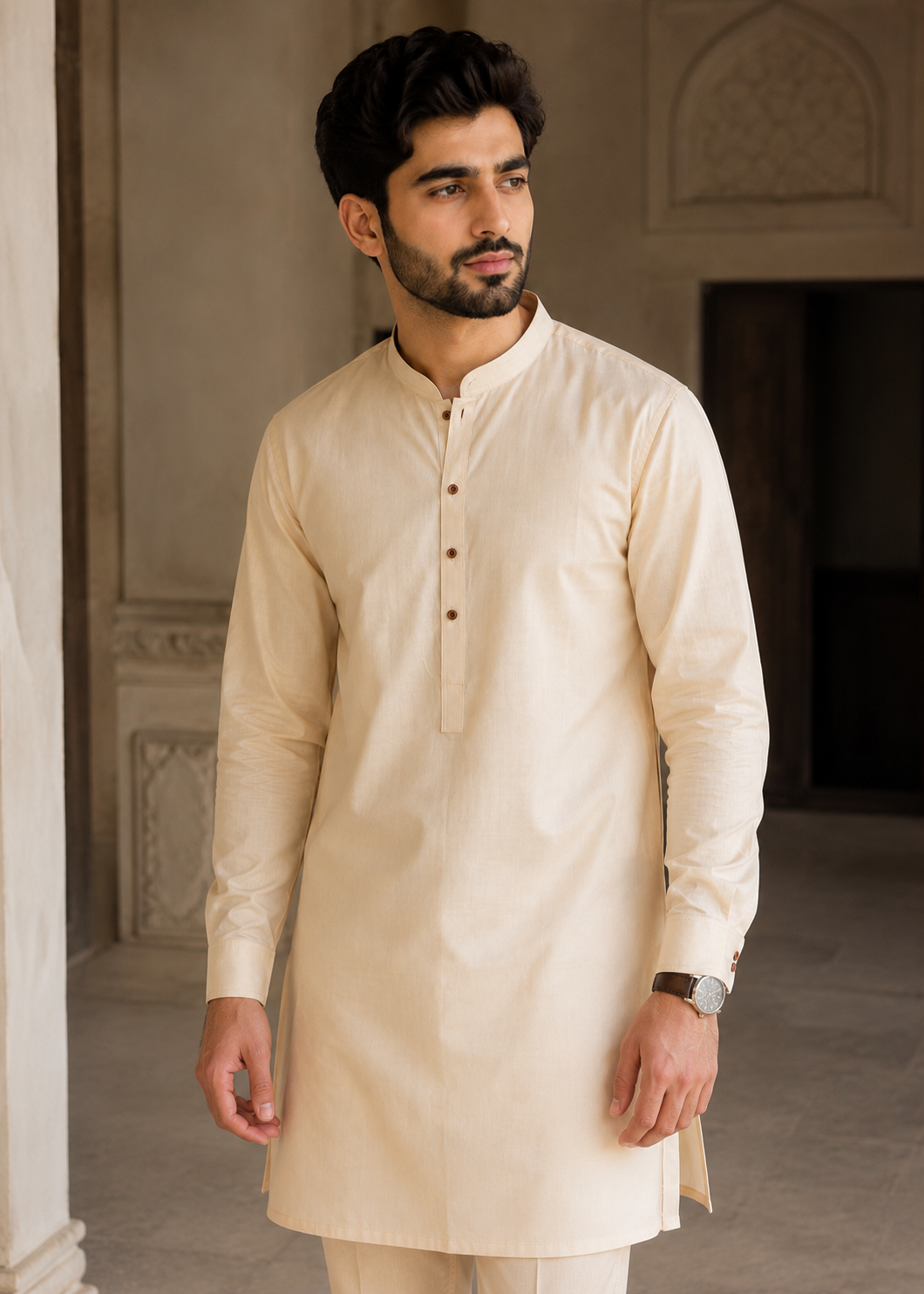 cotton Kurta Set in Peach pink