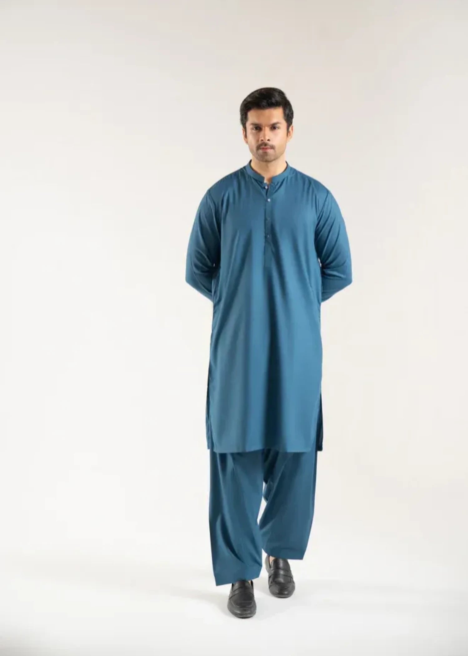 wash & wear Shalwar Kameez in Bondi blue