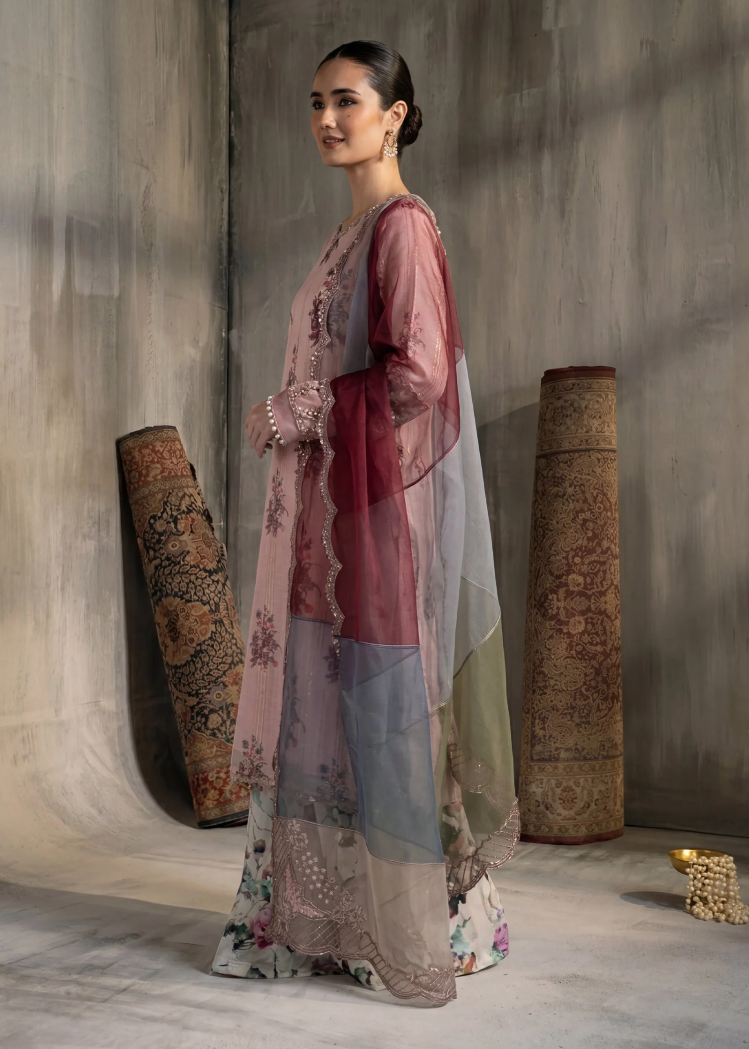 manaar Kurta Set in Pink
