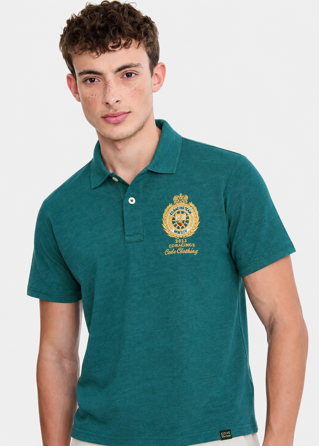 cotton pique Polo Shirt in Teal