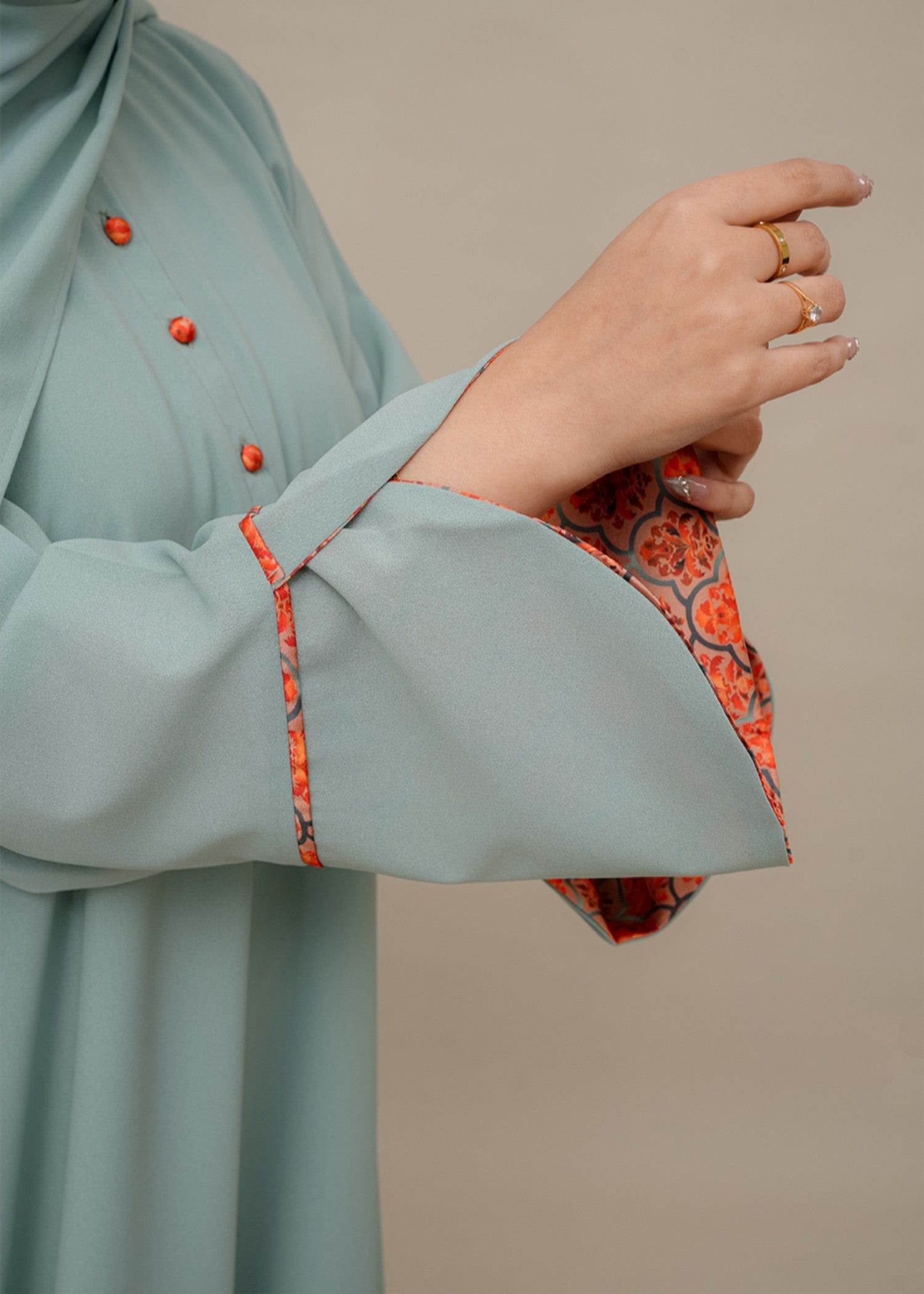 crepe silk Abaya in Pastel green