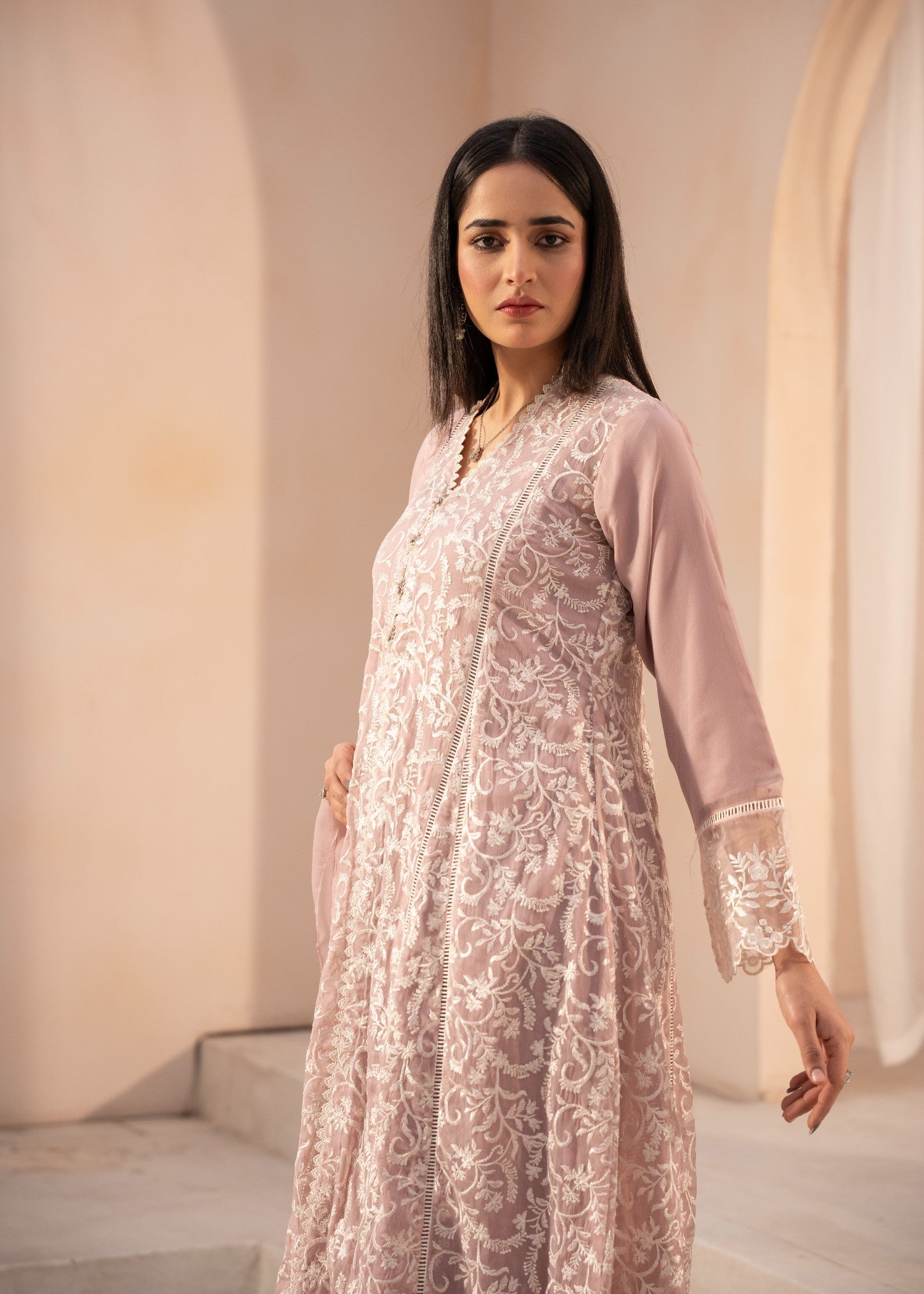 chiffon Gown in Lilac