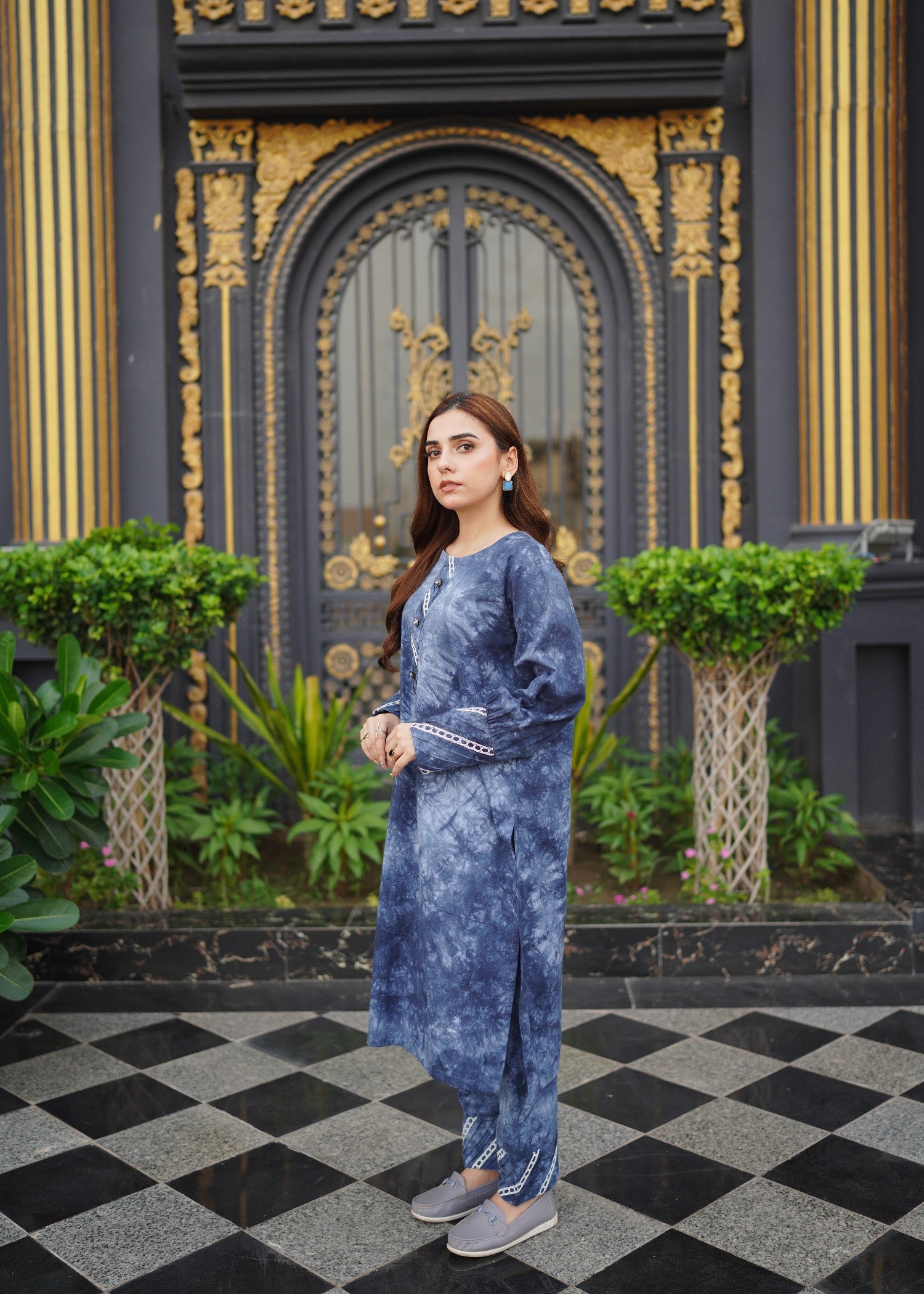 denim Co Ord Sets in Slate blue