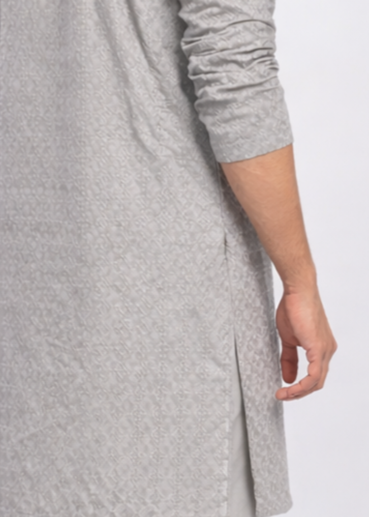 chikankari cotton Kurta Set in Ash grey by Decuir