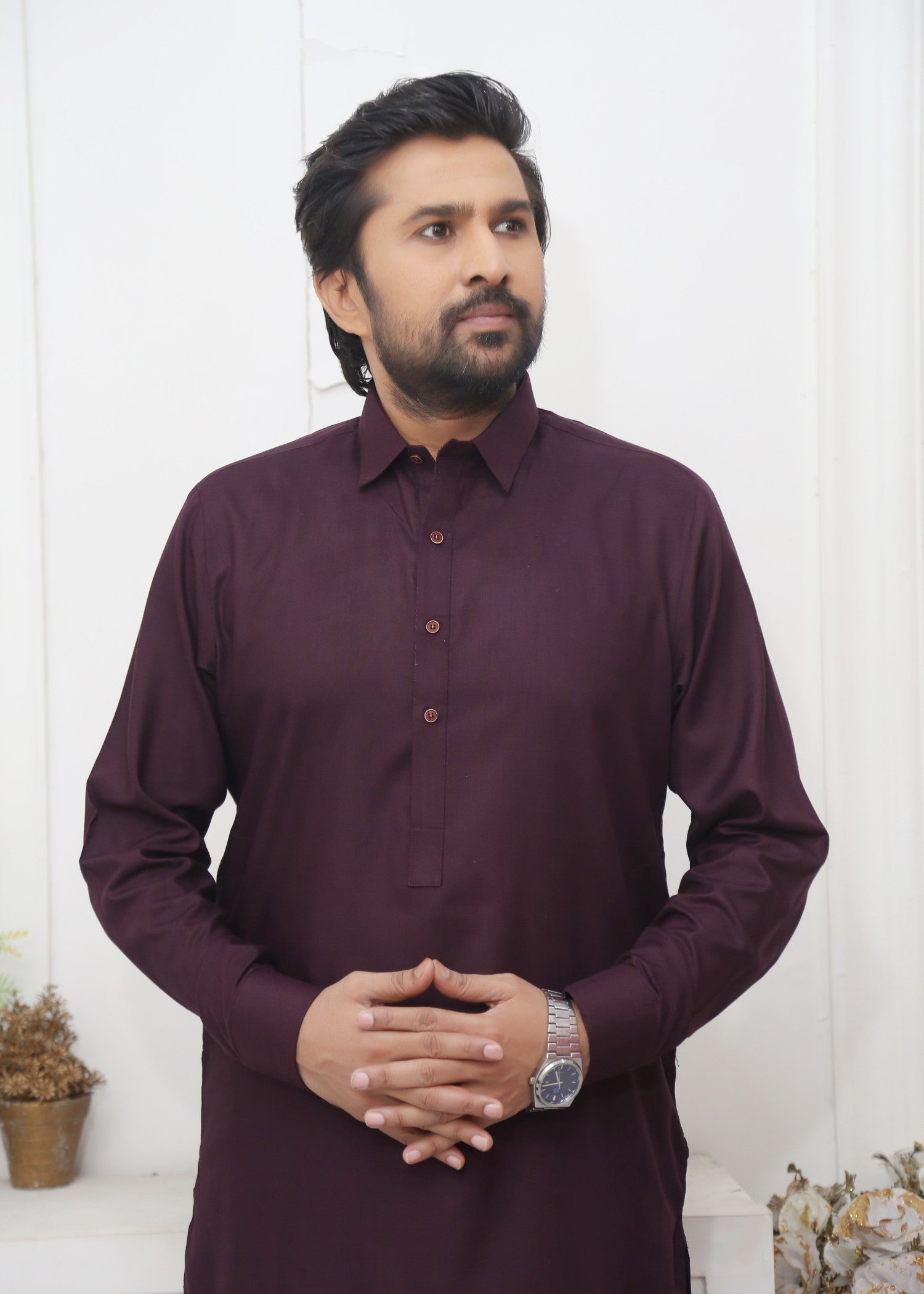 wash & wear Shalwar Kameez in Deep purple