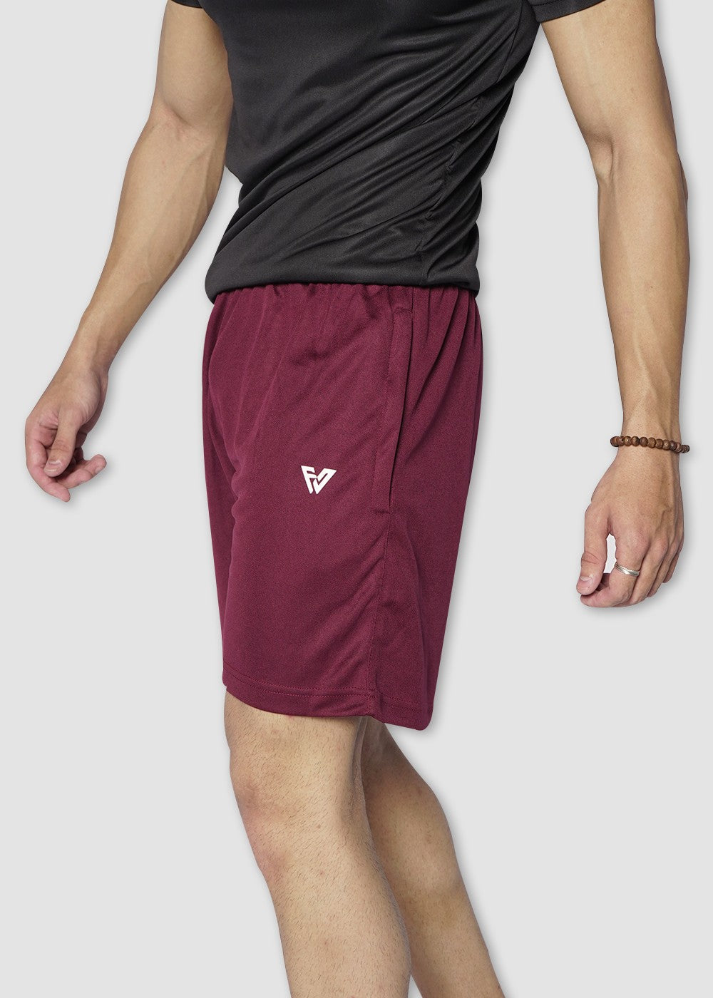 polyester Shorts in Maroon by Fitness Welt