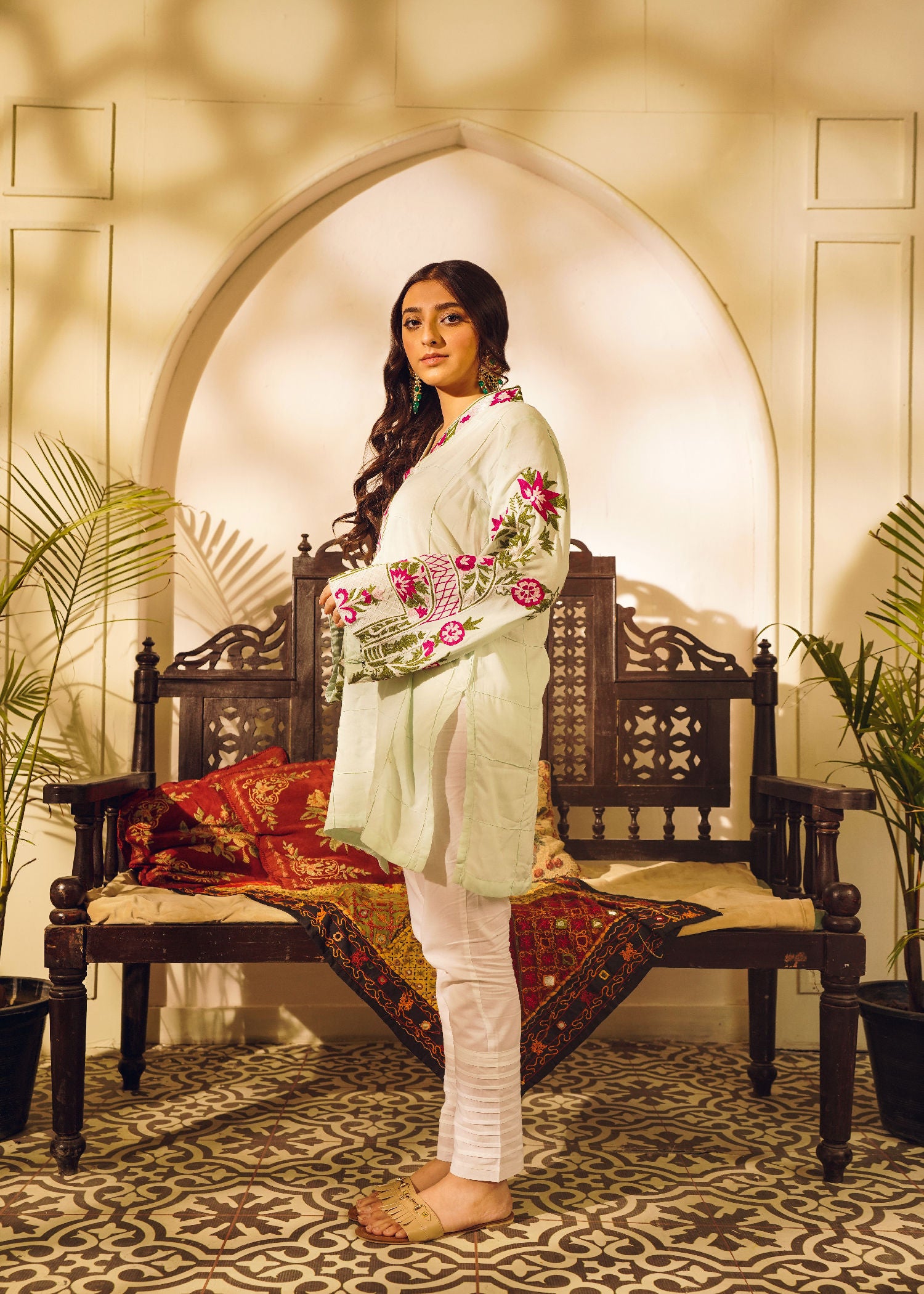 lawn Kurti in Pistachio green