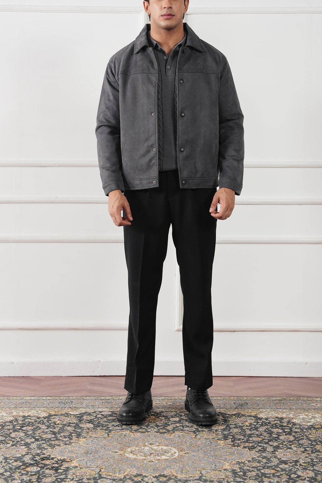 cotton jersey Polo Shirt in Steal grey by Avant Garde