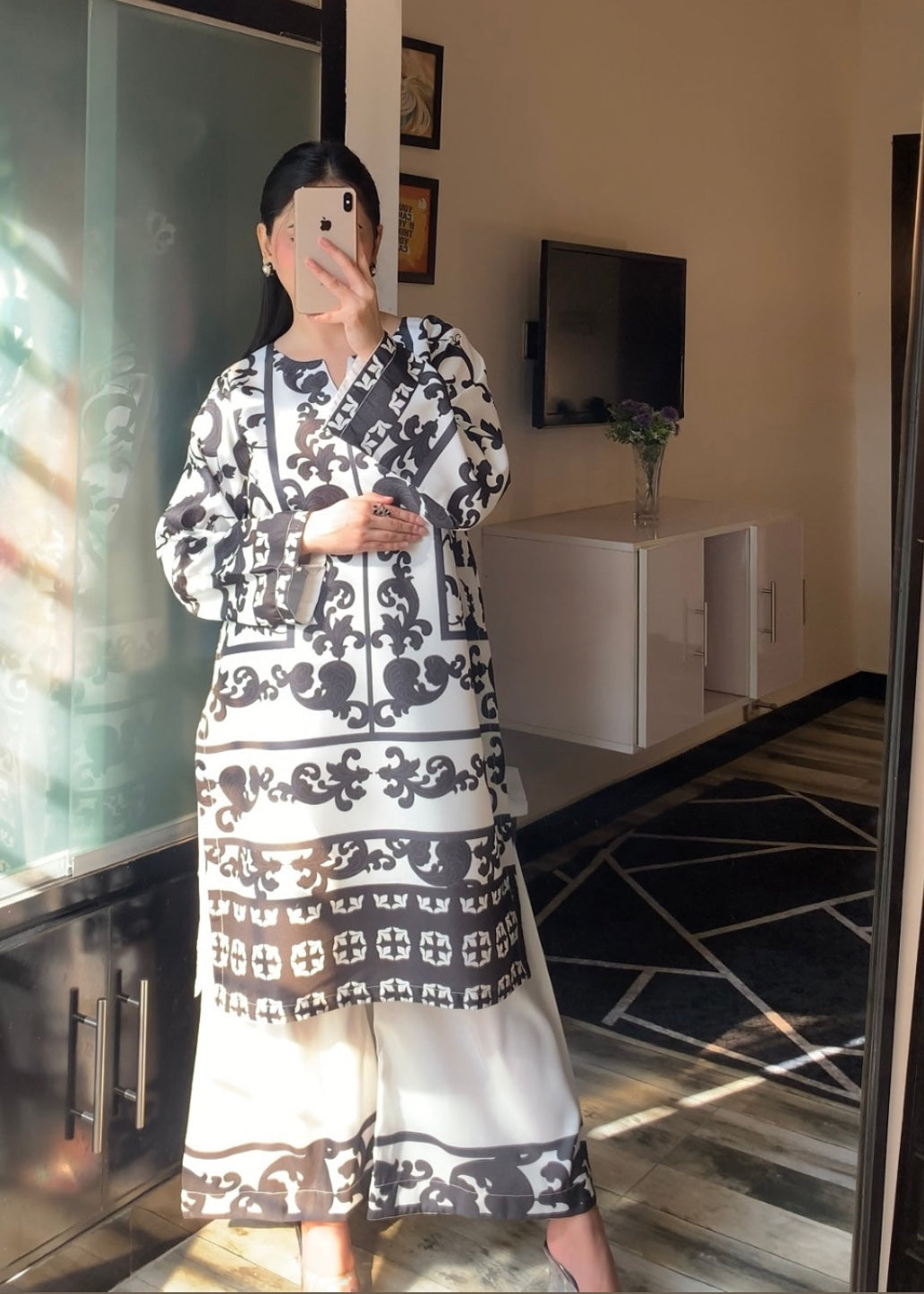 slub cambric Co Ord Sets in White