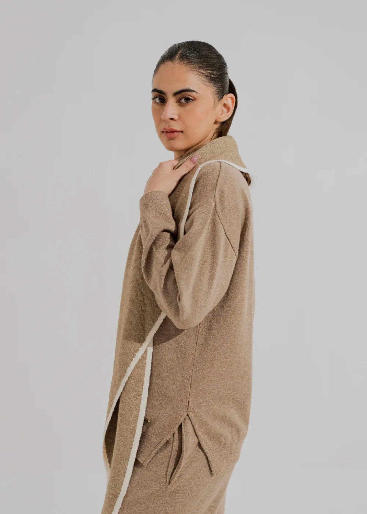 cotton Turtle Neck in Beige