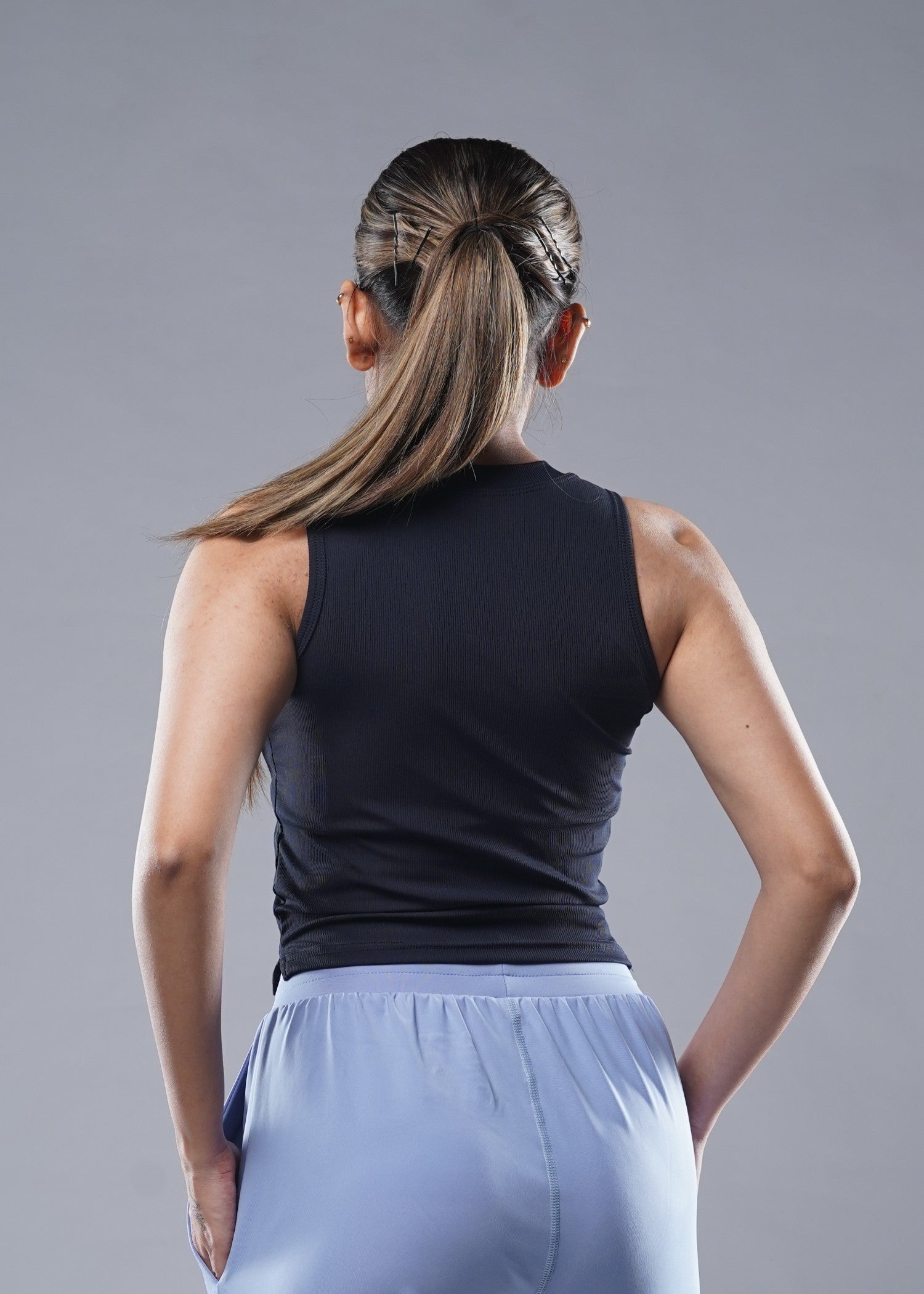 polyester nylon Tank Top in Navy blue