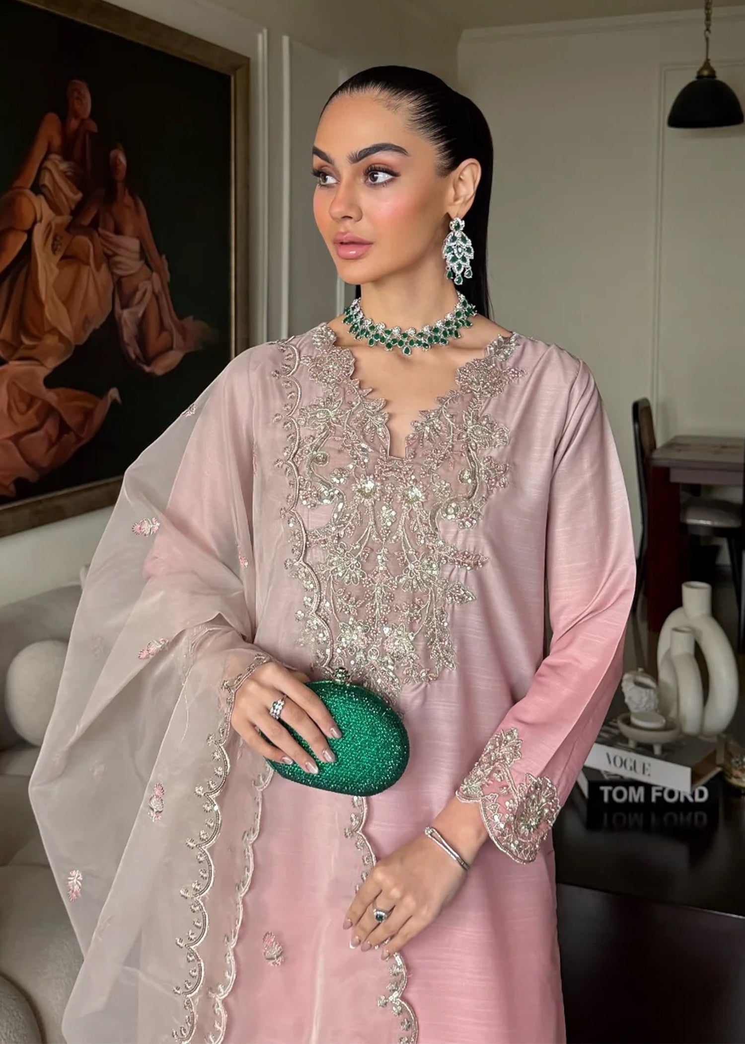 indian raw silk Kurta Set in Pink