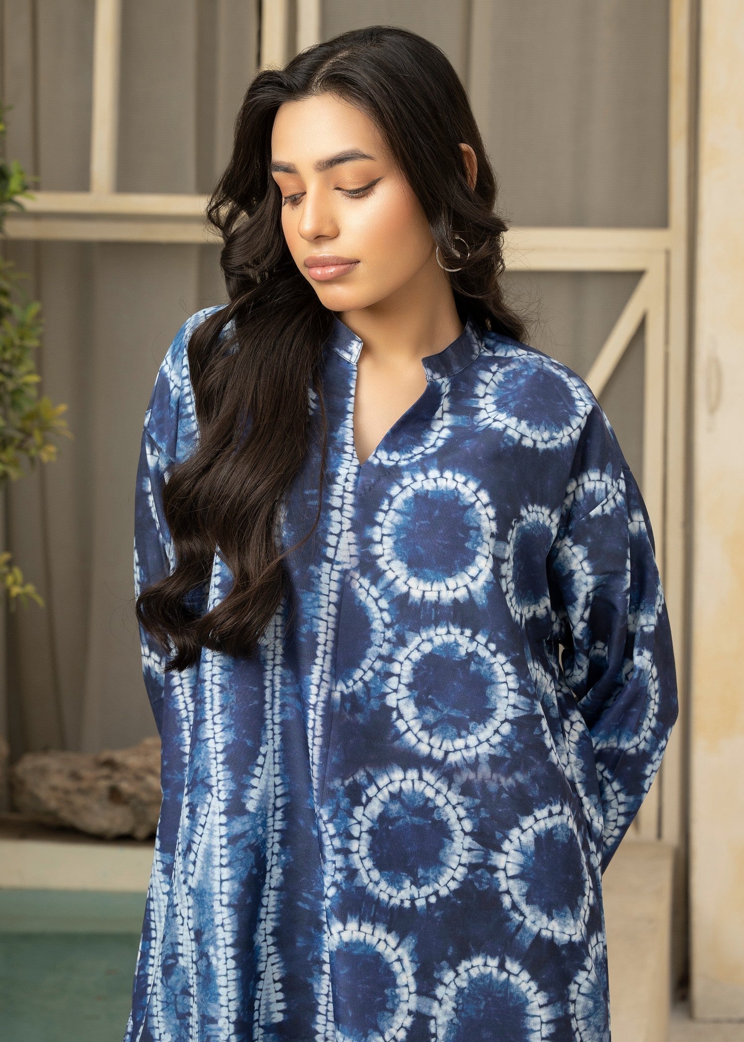 blended cambric Co Ord Sets in Navy blue