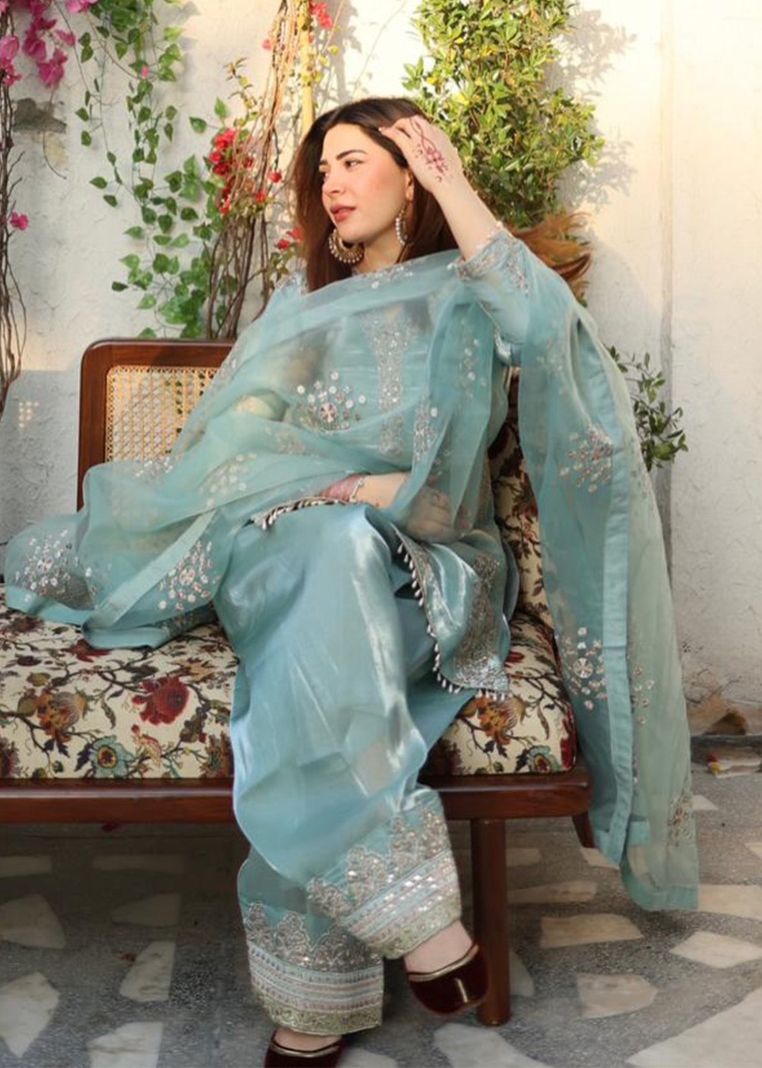 charmuse/shamooz Kurta Set in Pastel green
