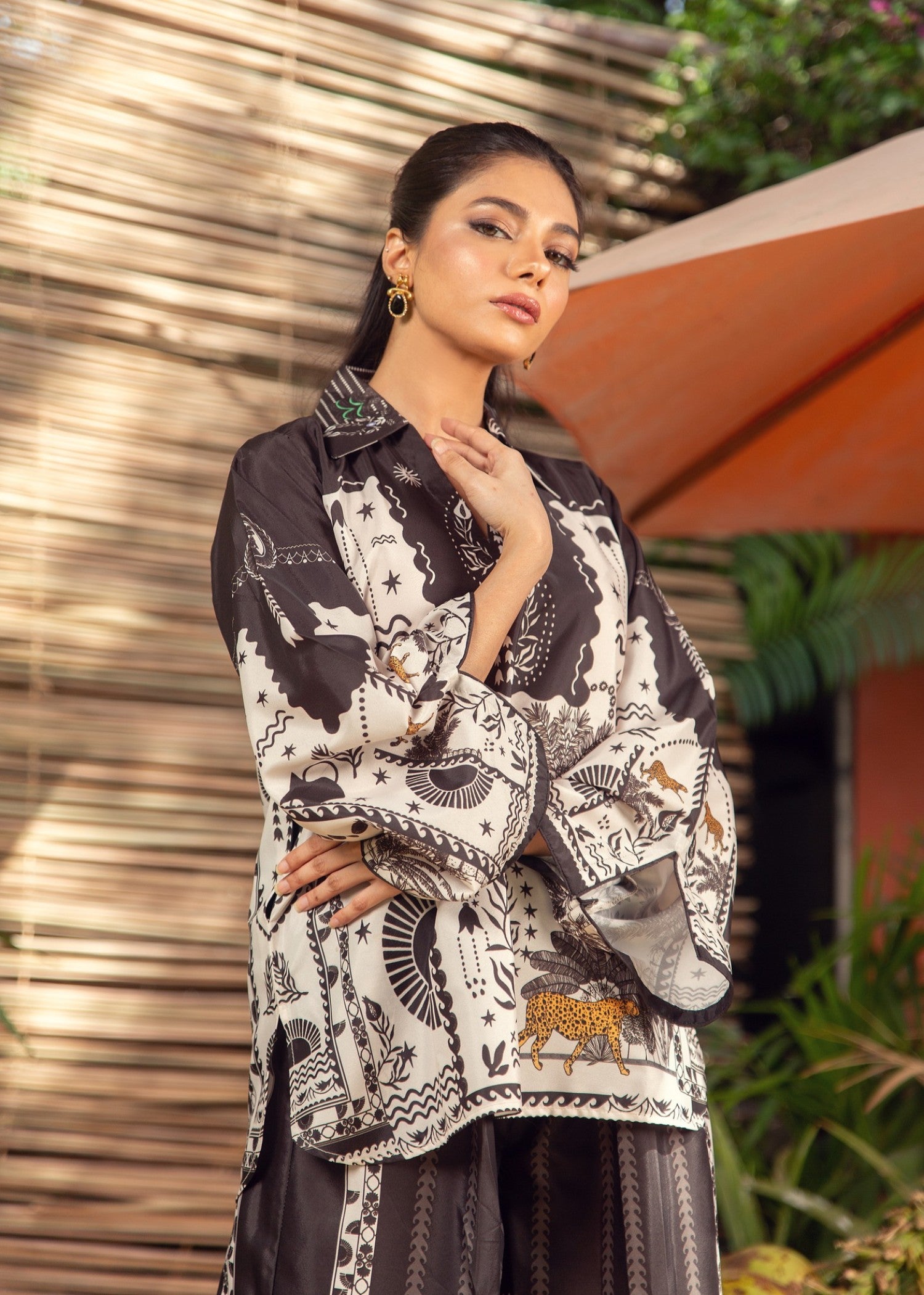 silk georgette Co ord Sets in Black