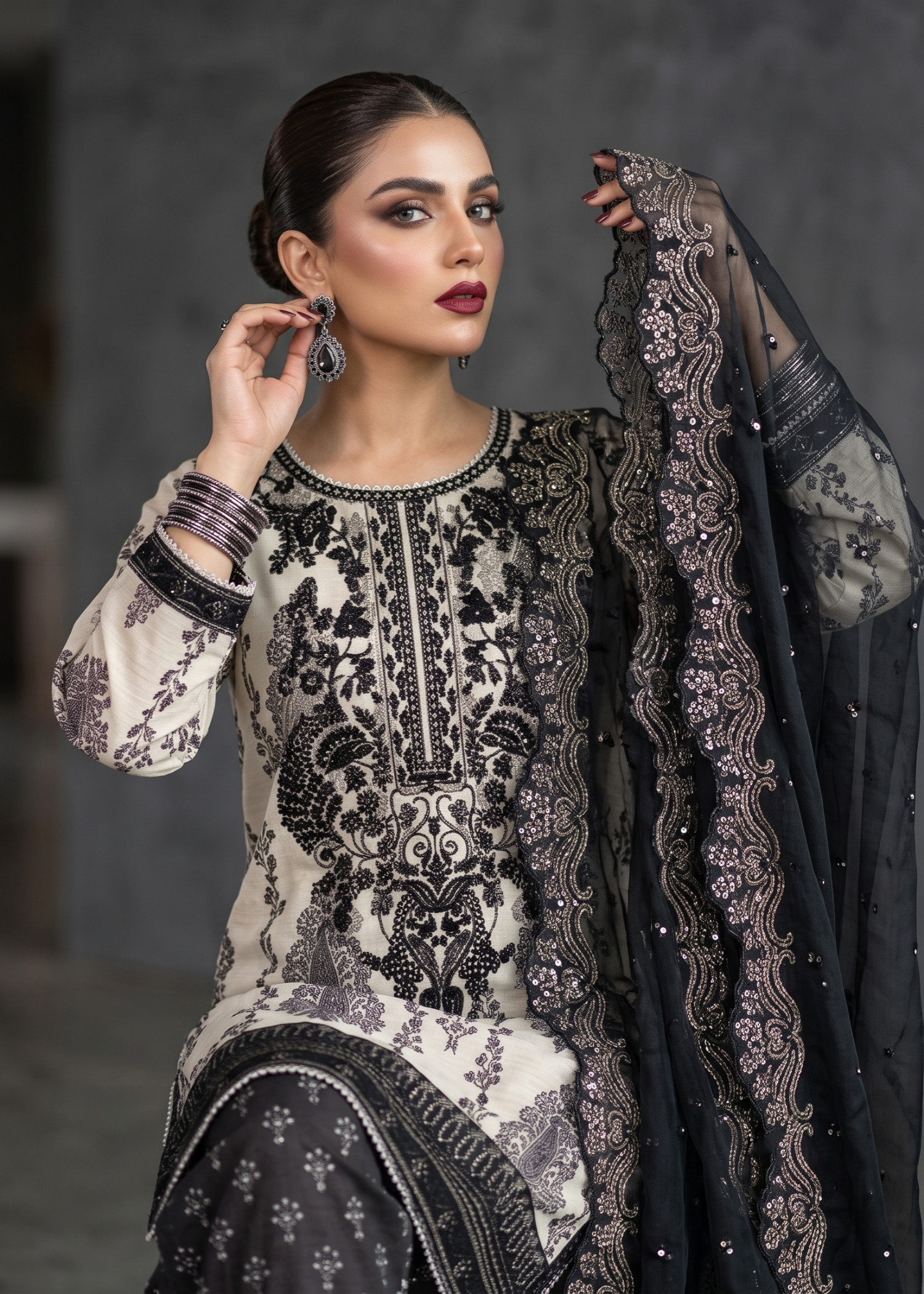 raw silk Kurta Set in Cream