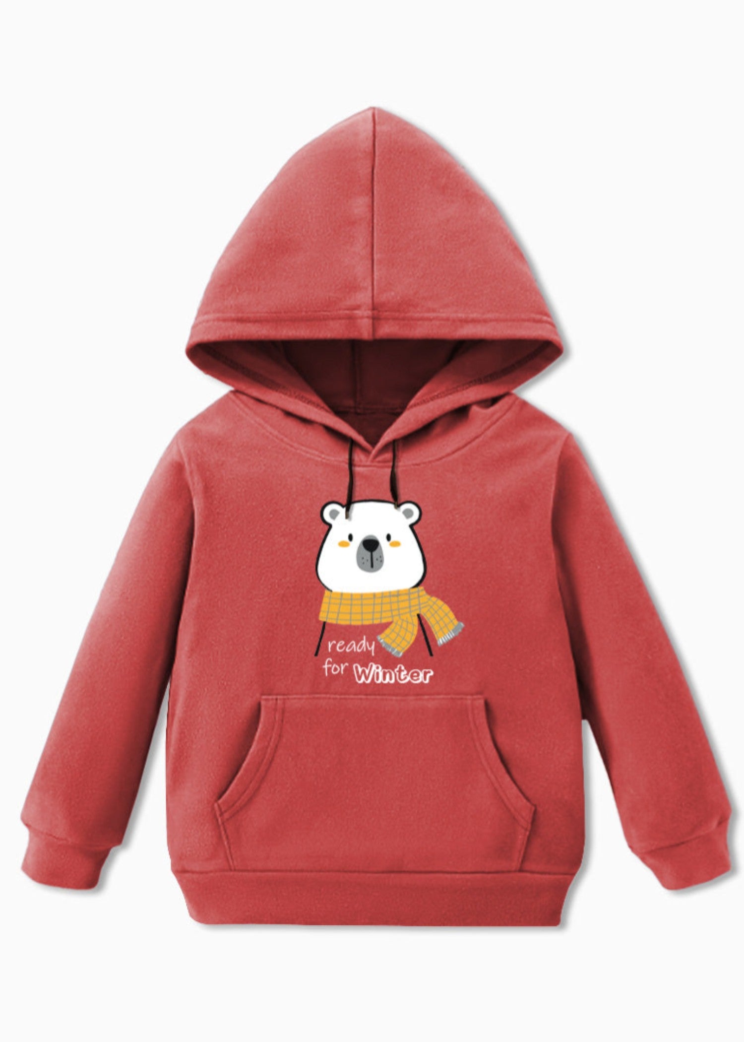 fleece Hoodie in Punch red