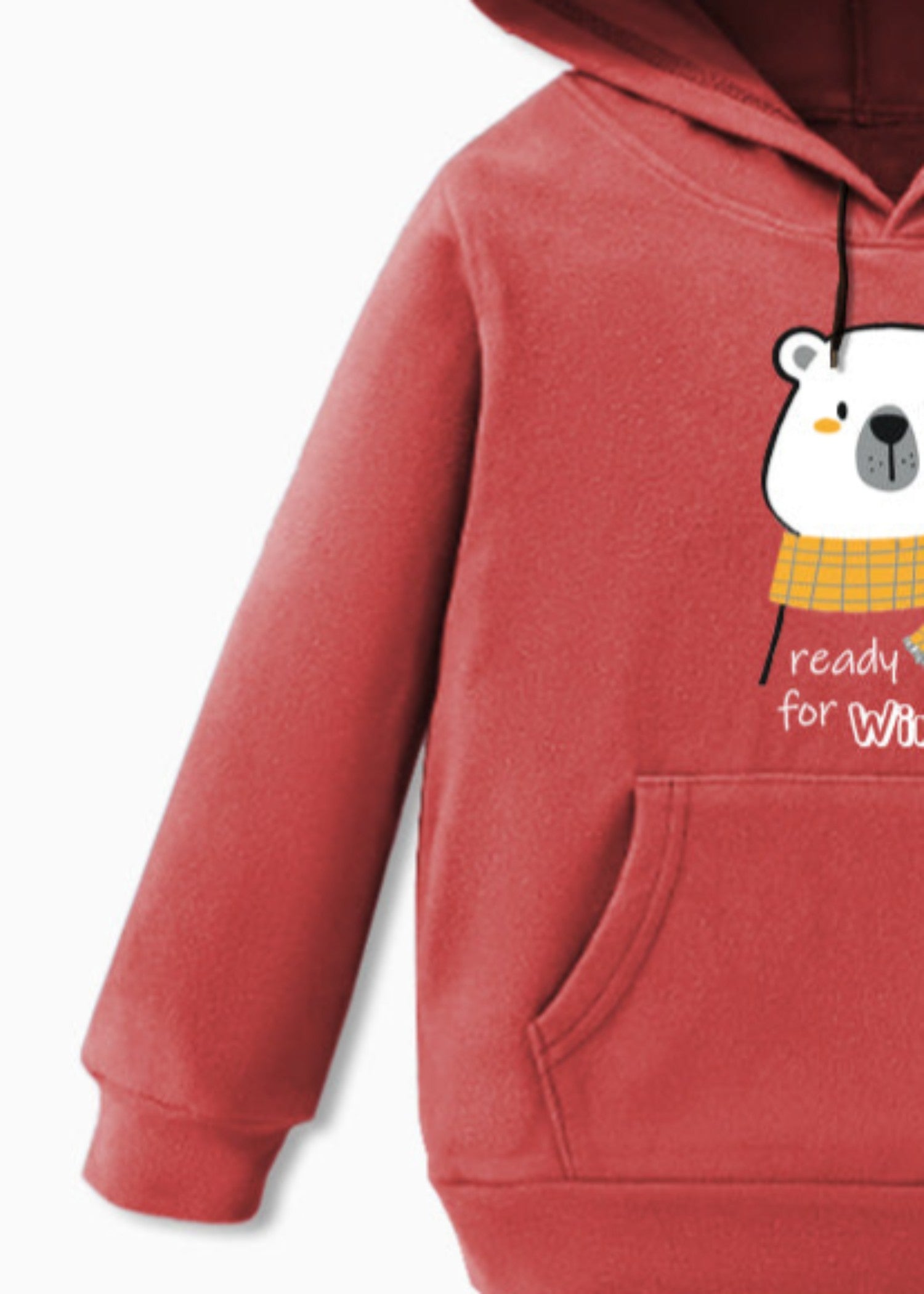 fleece Hoodie in Punch red