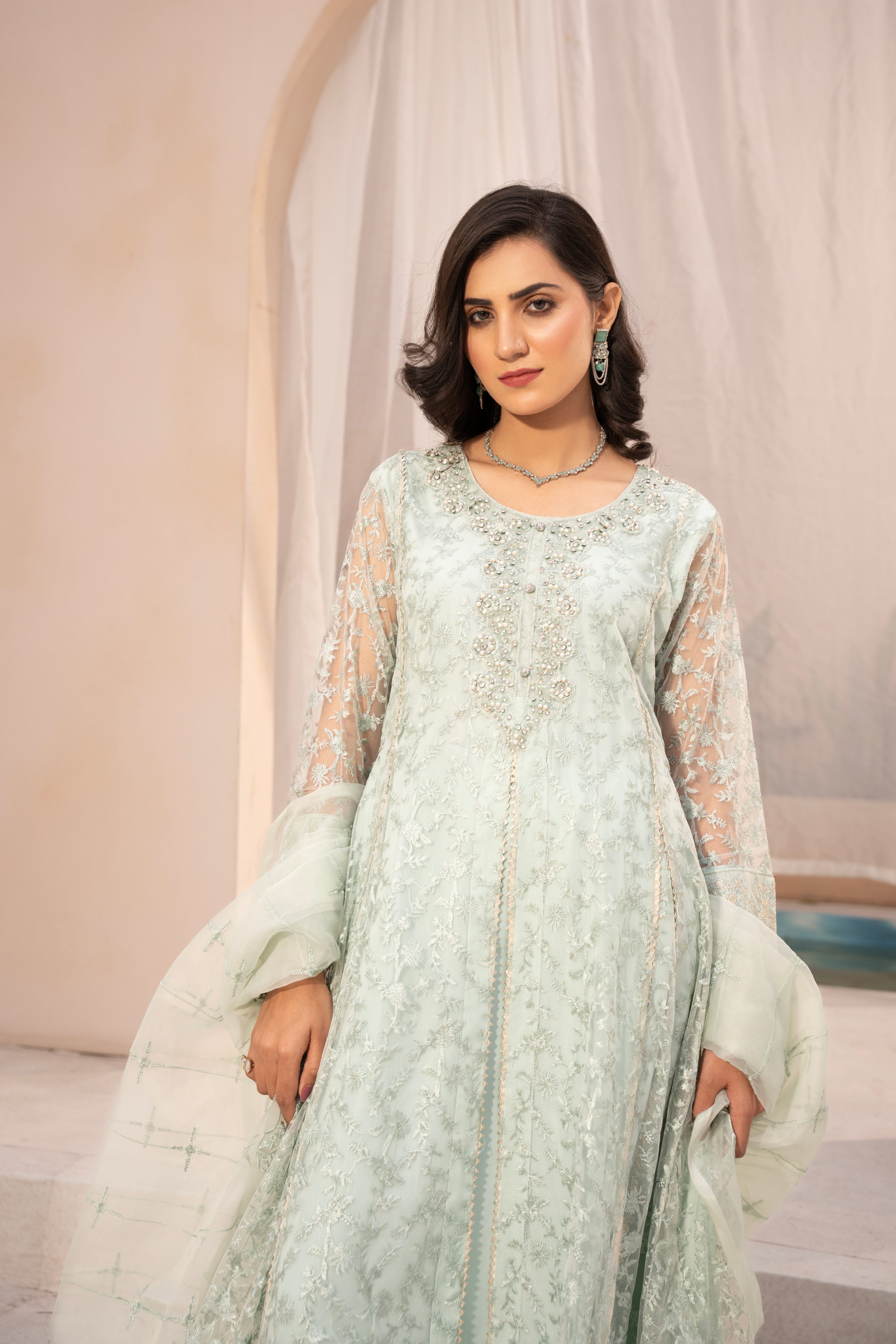 net Maxi in Tea green