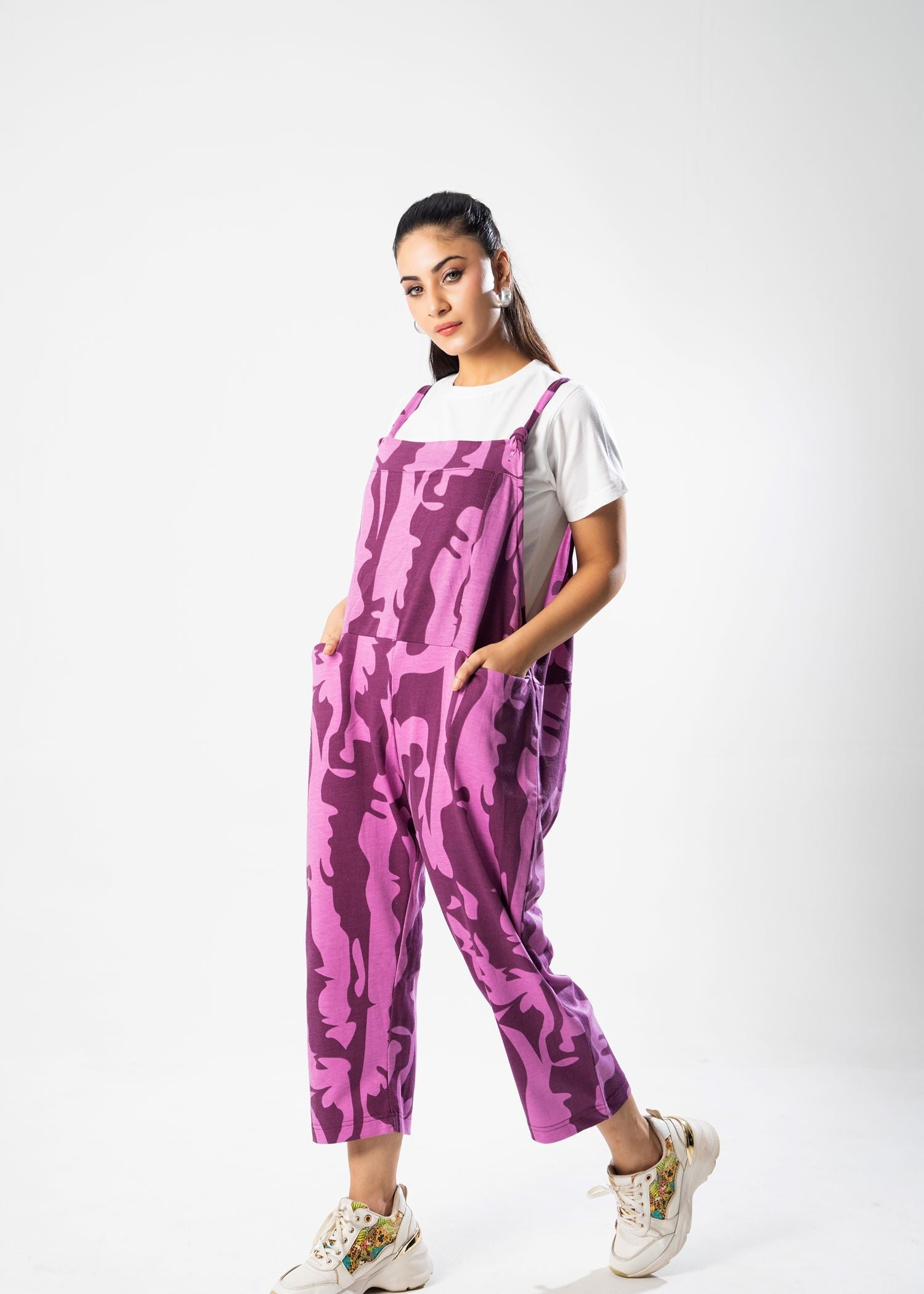 terry Jumpsuit in Shocking pink