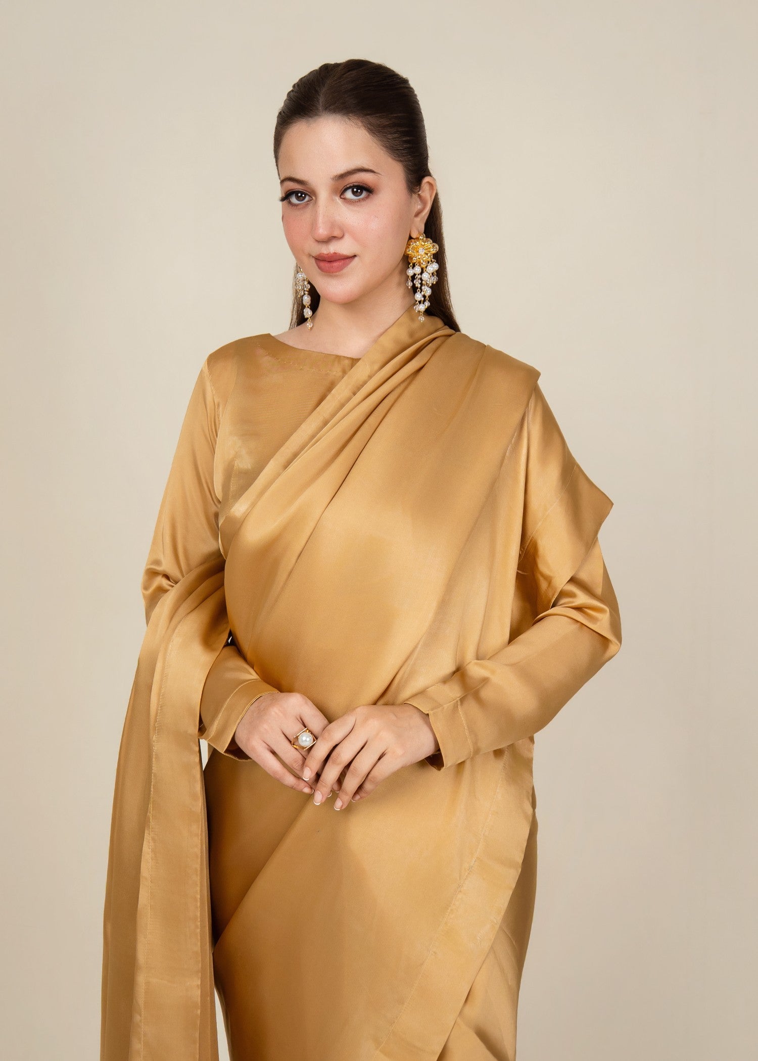 silk Saree in Mari gold