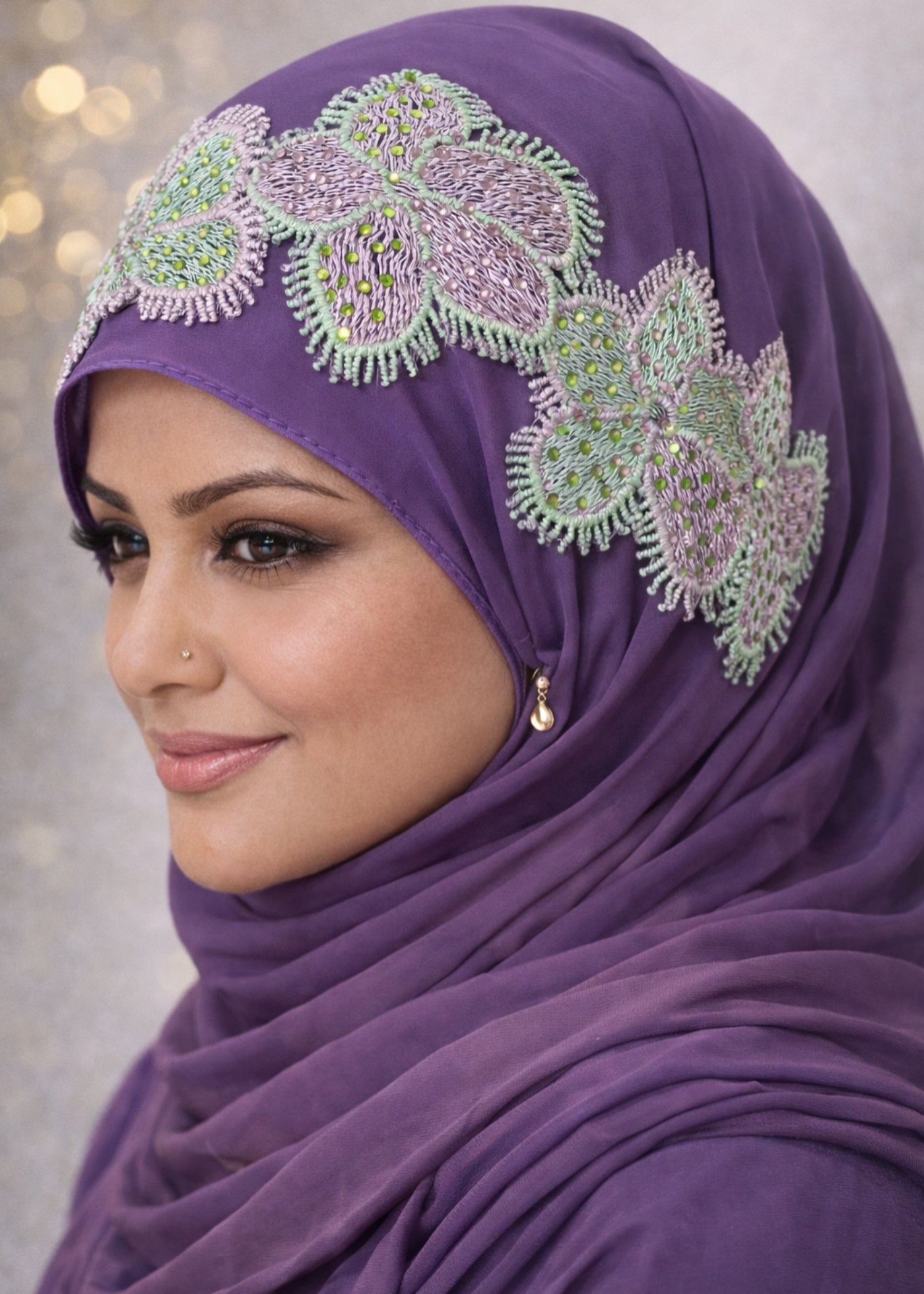 chiffon Hijab in Plum