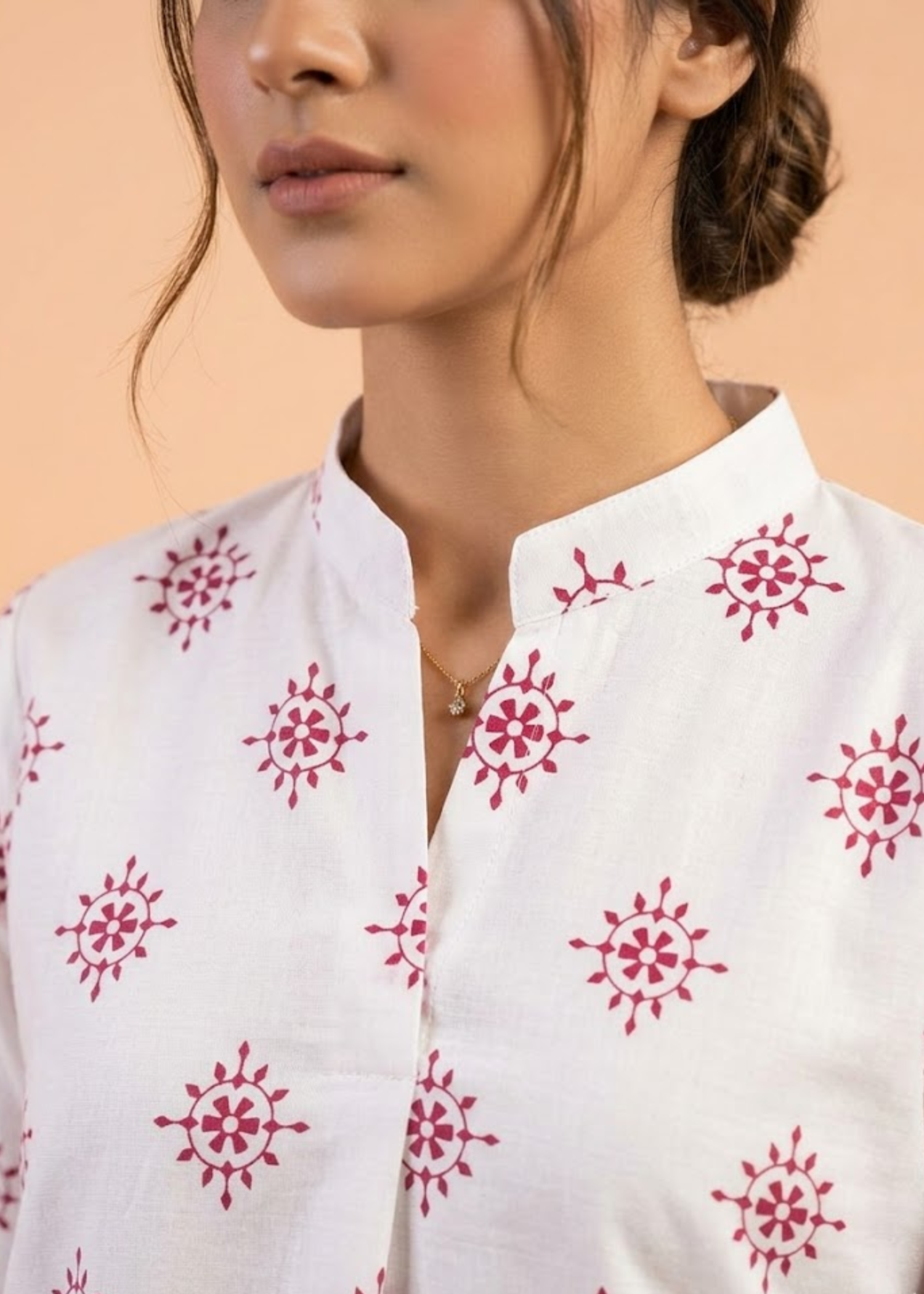linen Co Ord Sets in White, pink