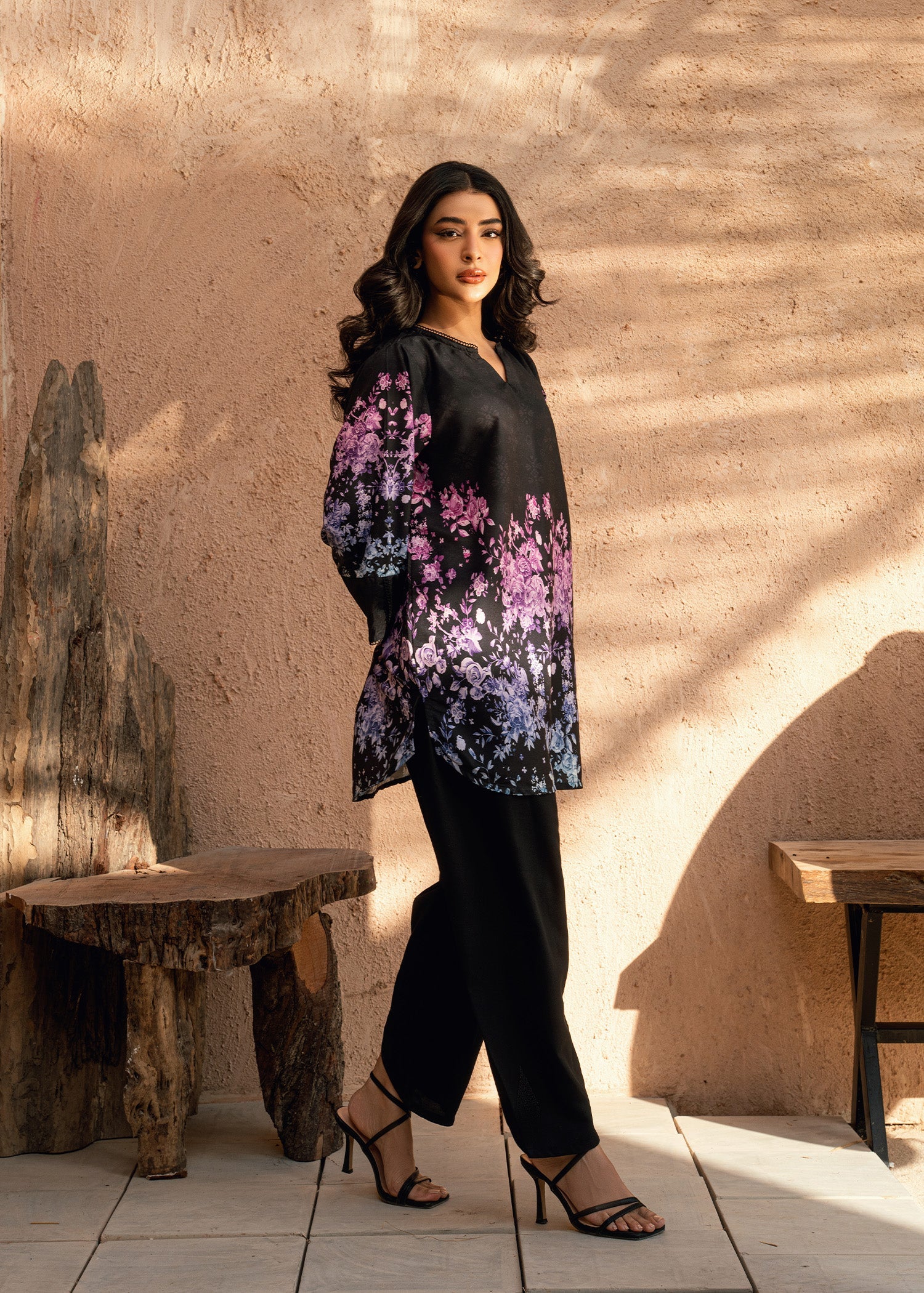 arabic lawn Co Ord Sets in Soot