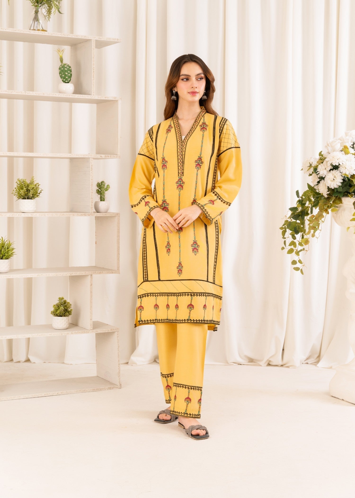 cotton viscose Co Ord Sets in Yellow