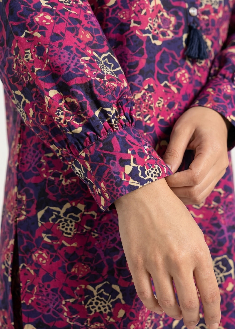 lawn Kurti in Fuchsia