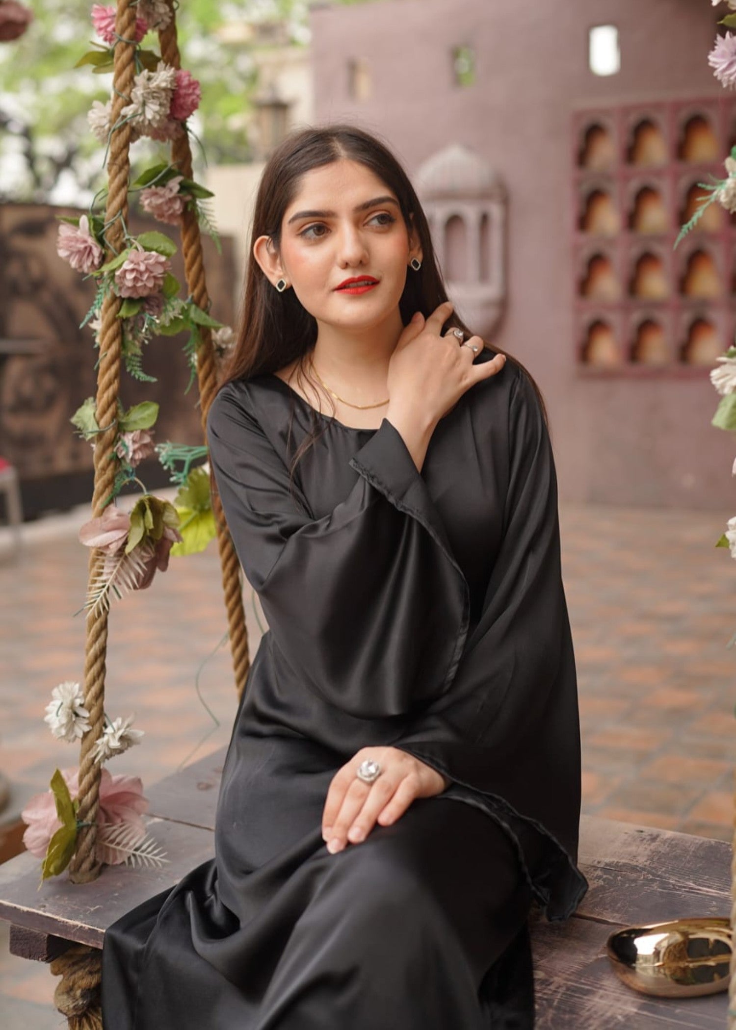 pure silk Frock in Black