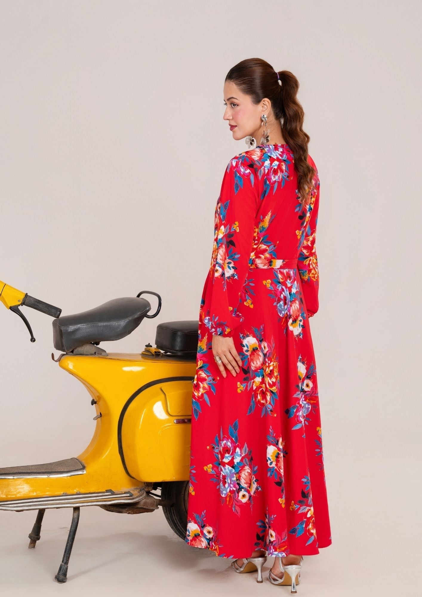 georgette Maxi in Red