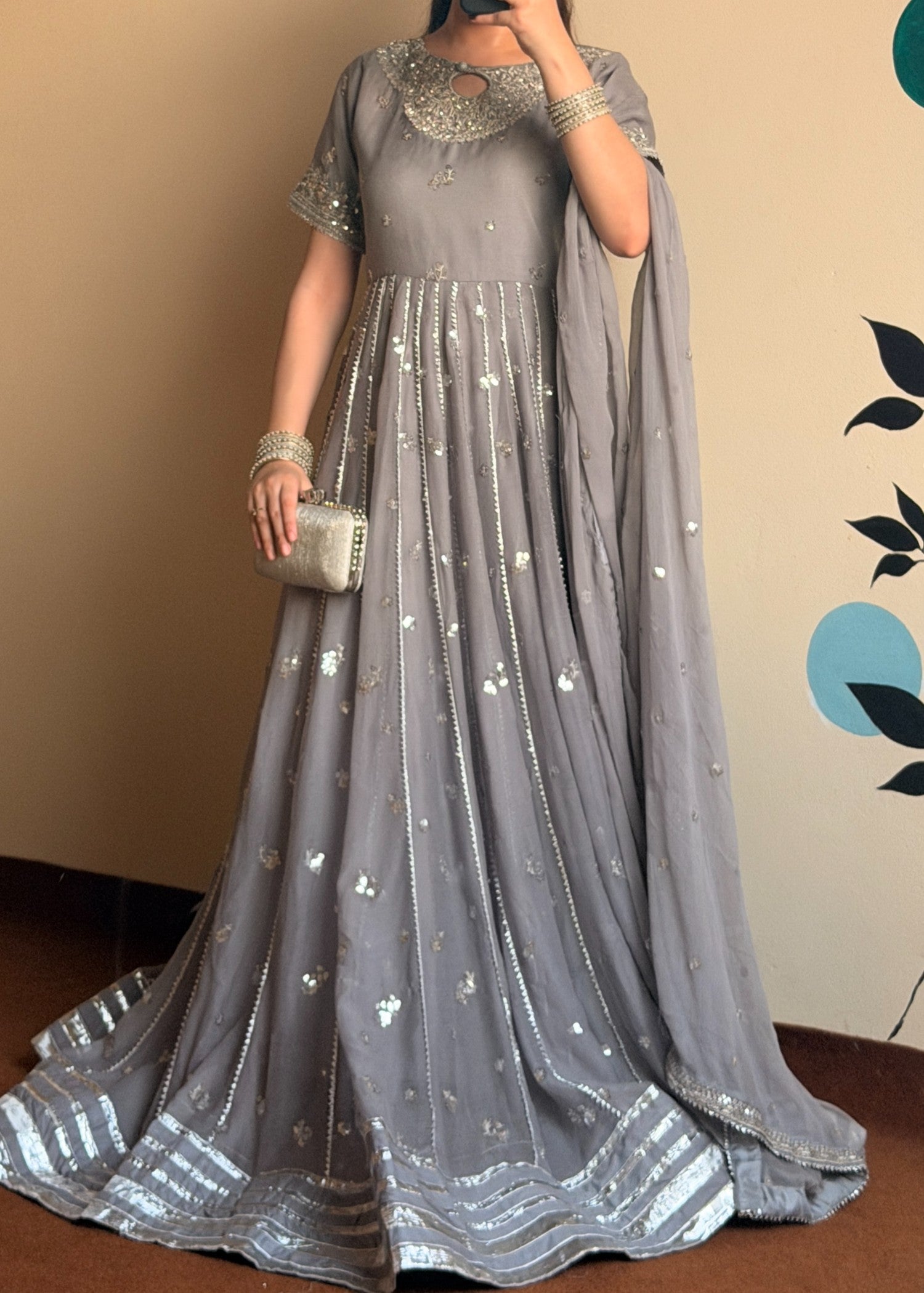 chiffon Maxi in Shadow blue