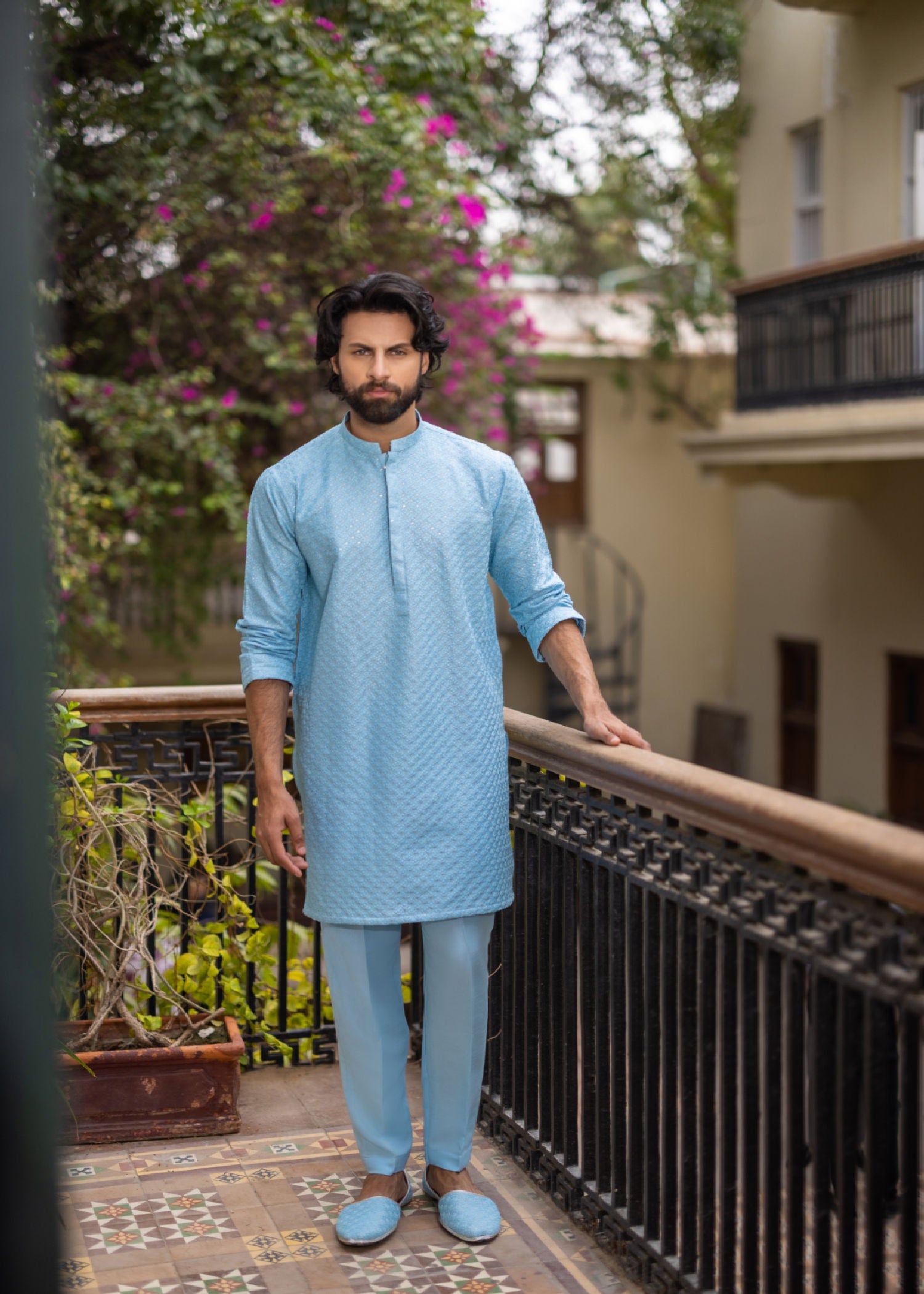 masuri Kurta Set in Aquamarine