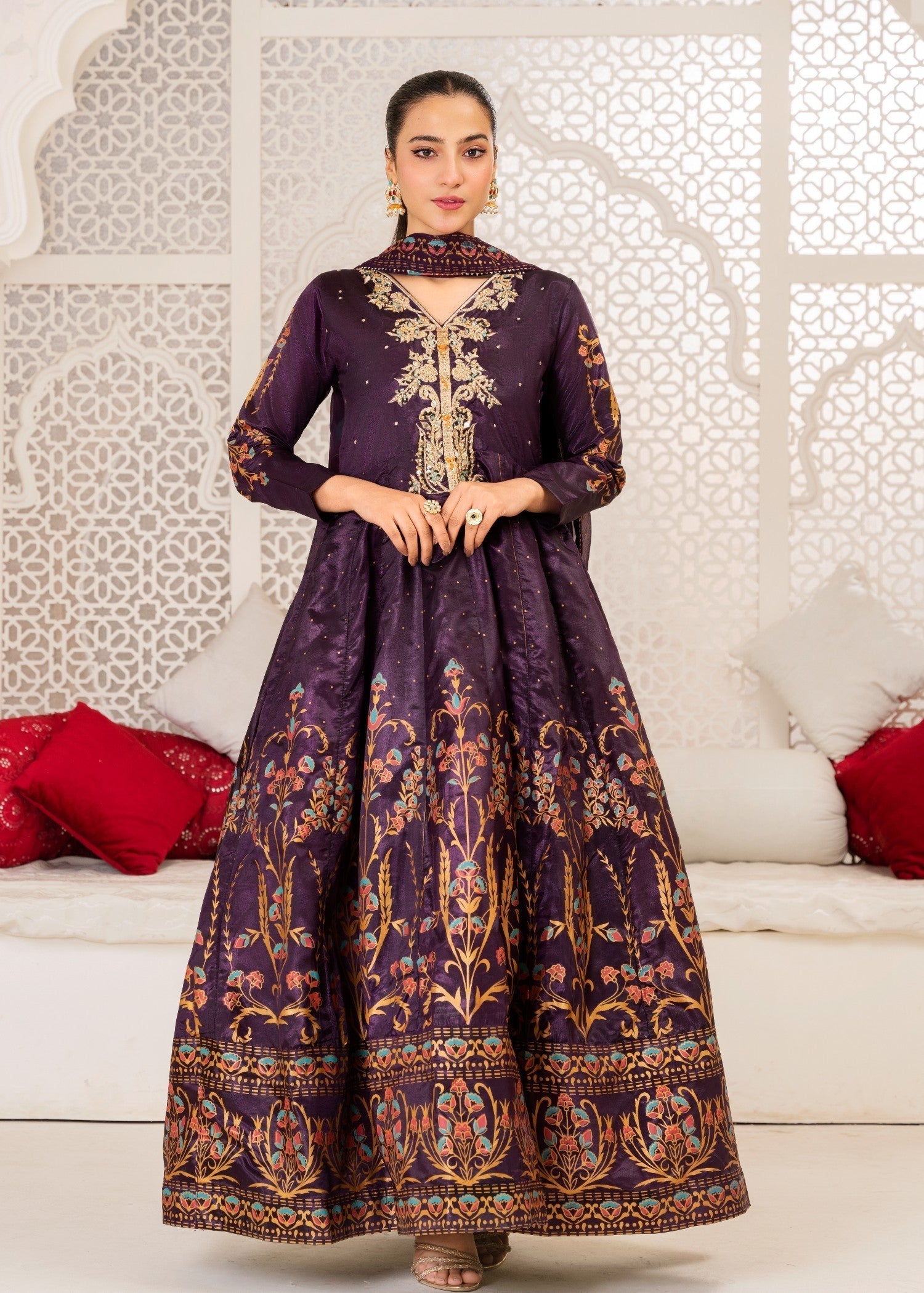 kattan silk Maxi in Purple
