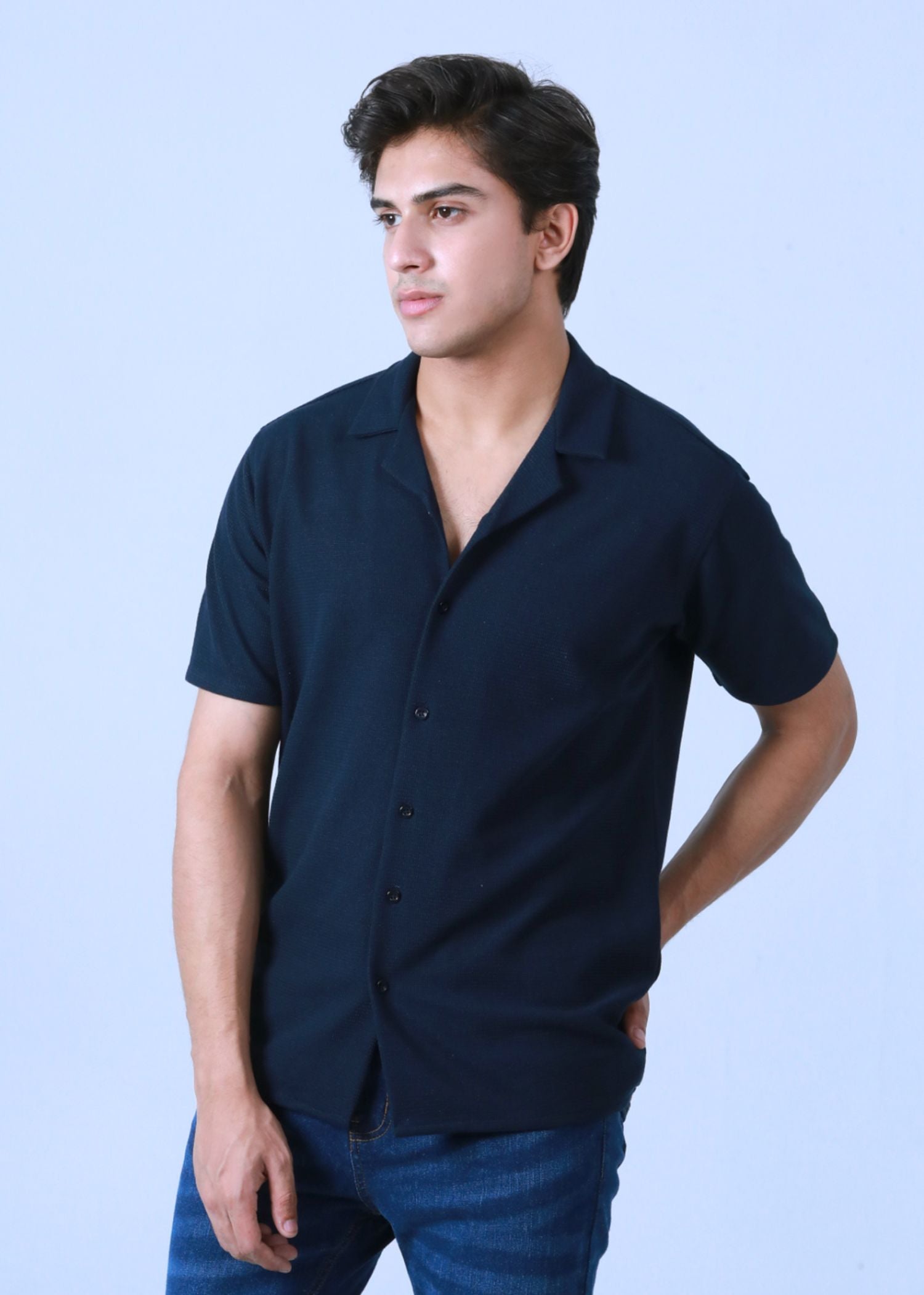 jacquard Casual Shirt in Blue
