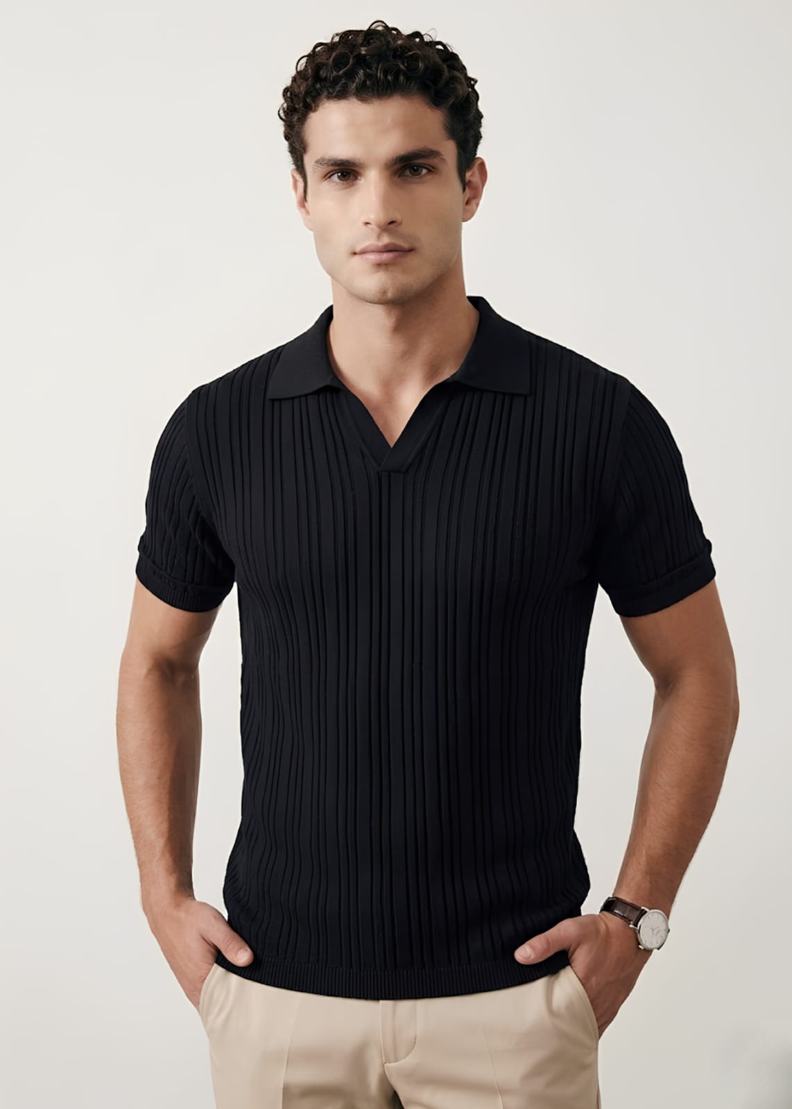 jacquard Polo Shirt in Blue
