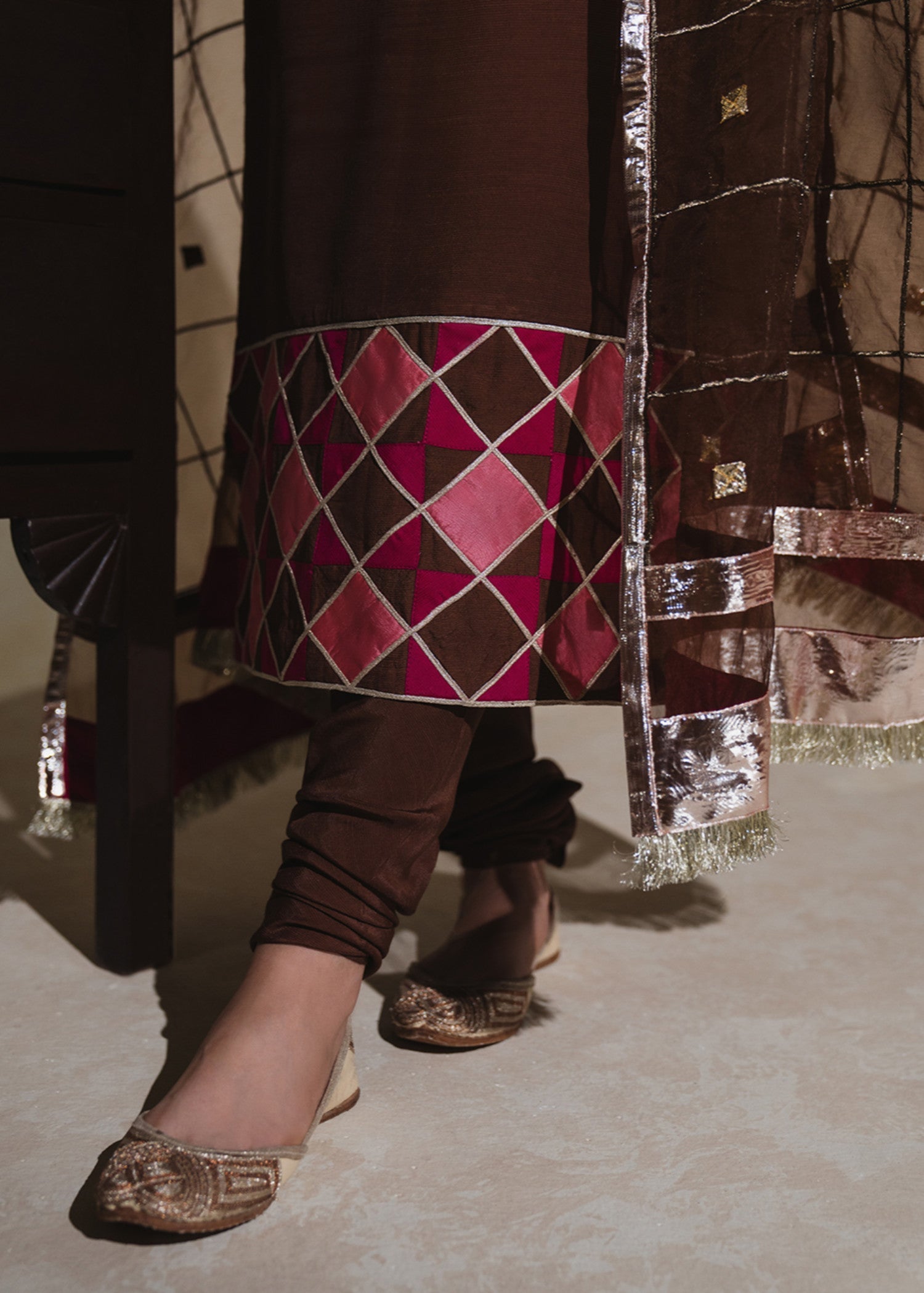 pk raw silk Kurta Set in Coffee brown