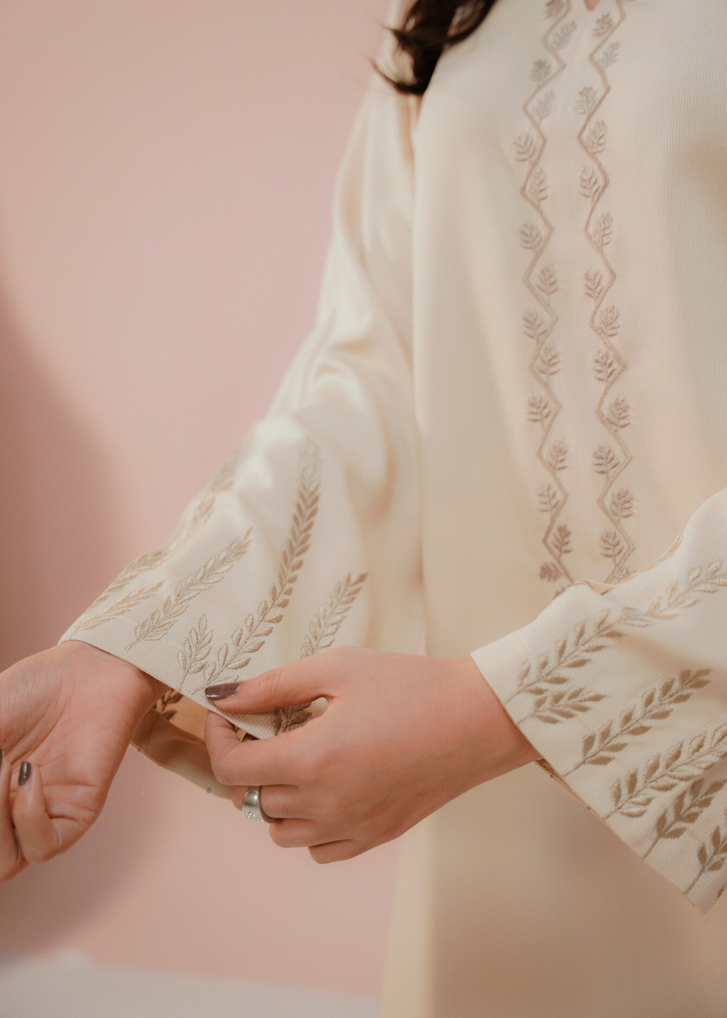 corduroy Kurta Set in Ivory