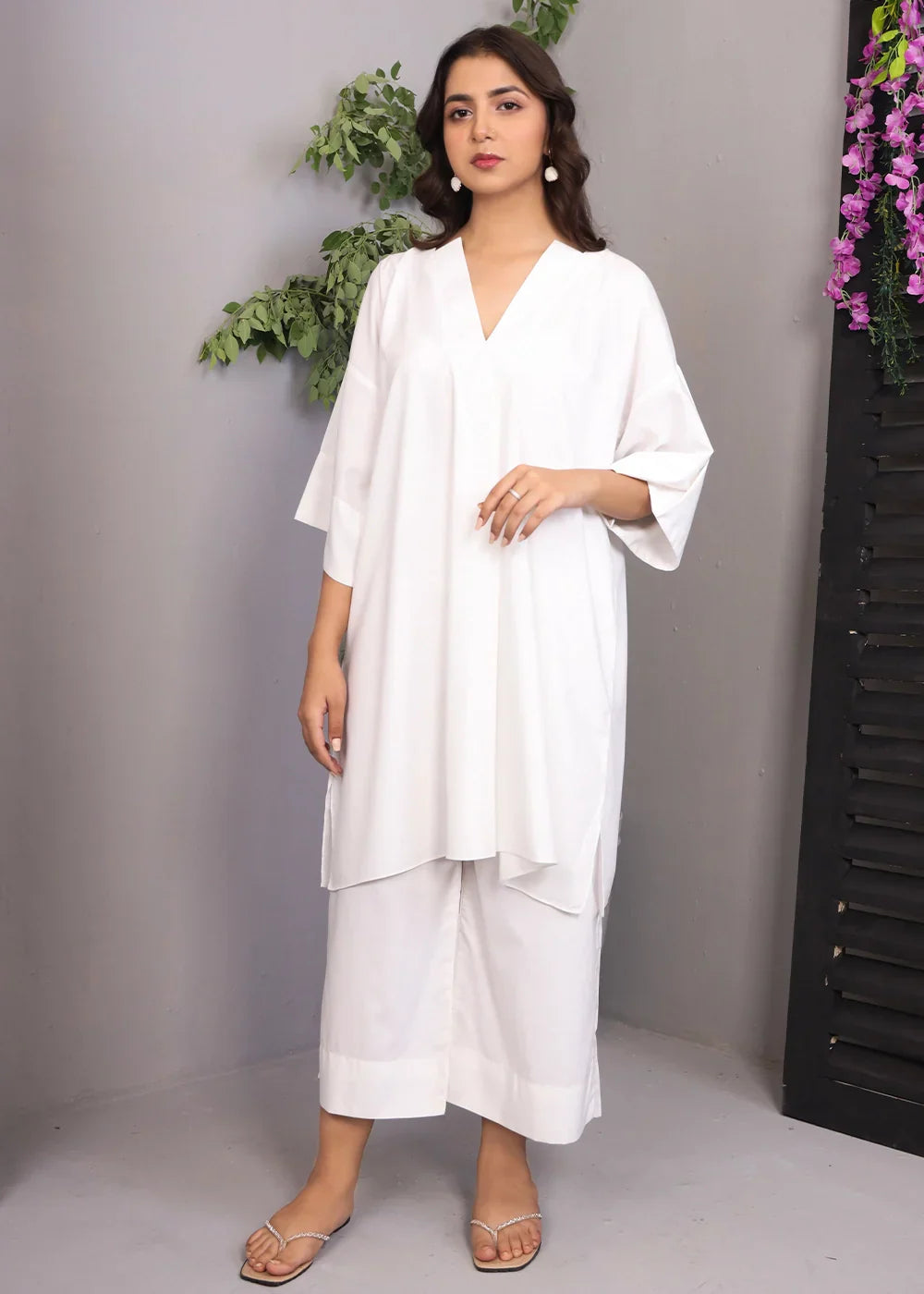 polyester Co Ord Sets in White