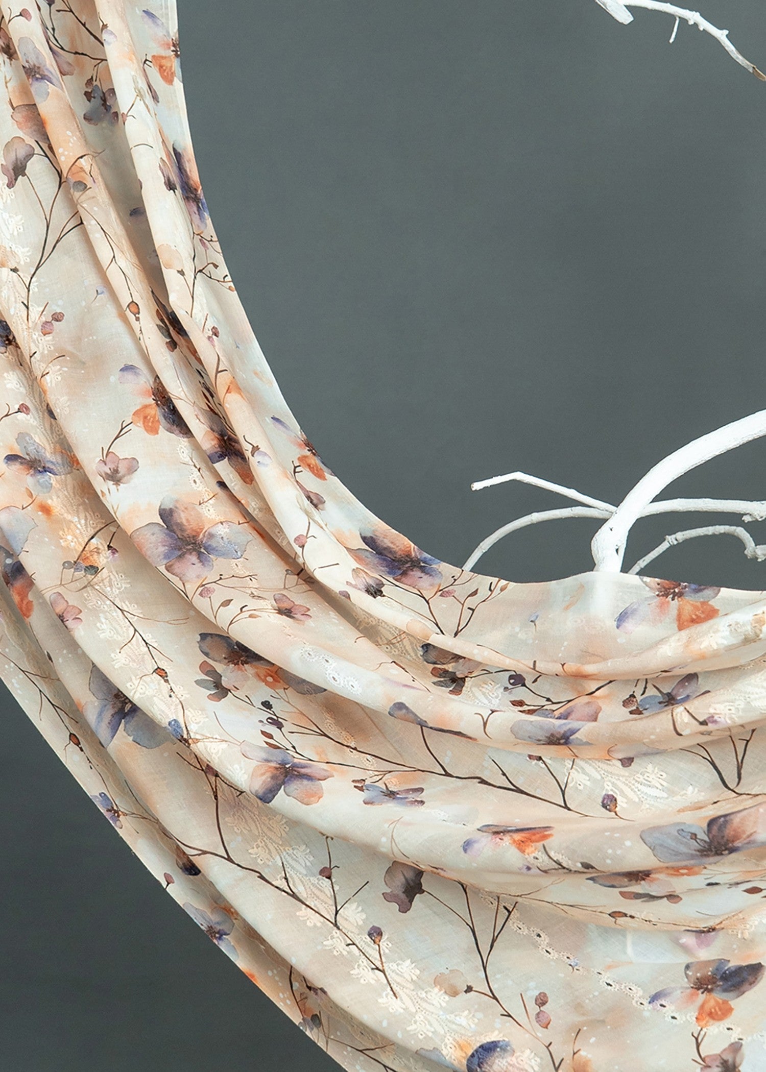 Dupatta in Peach orange Color by - Trendy Women Dupatta HVU9163