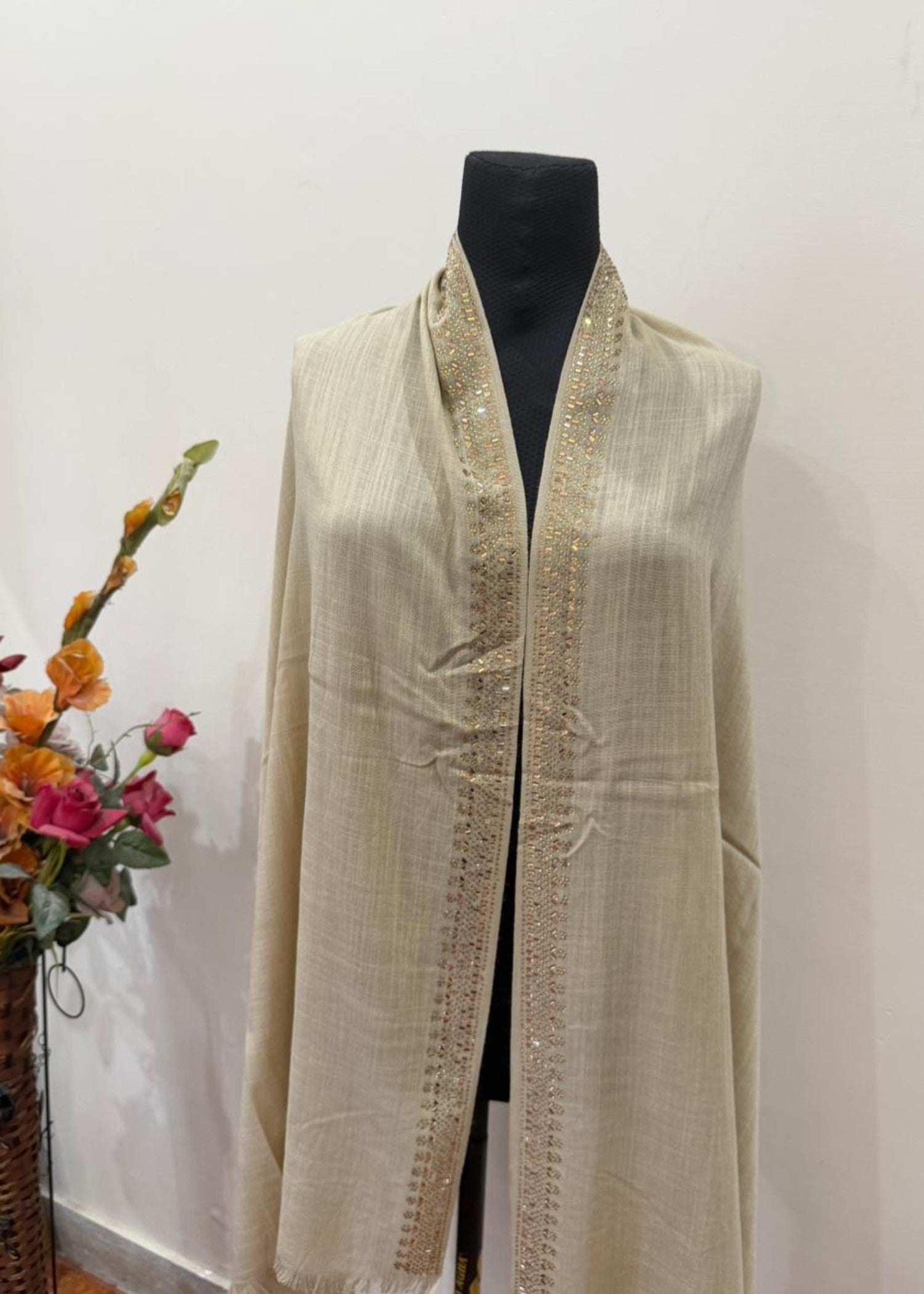 slub lawn Hijab in Tan brown