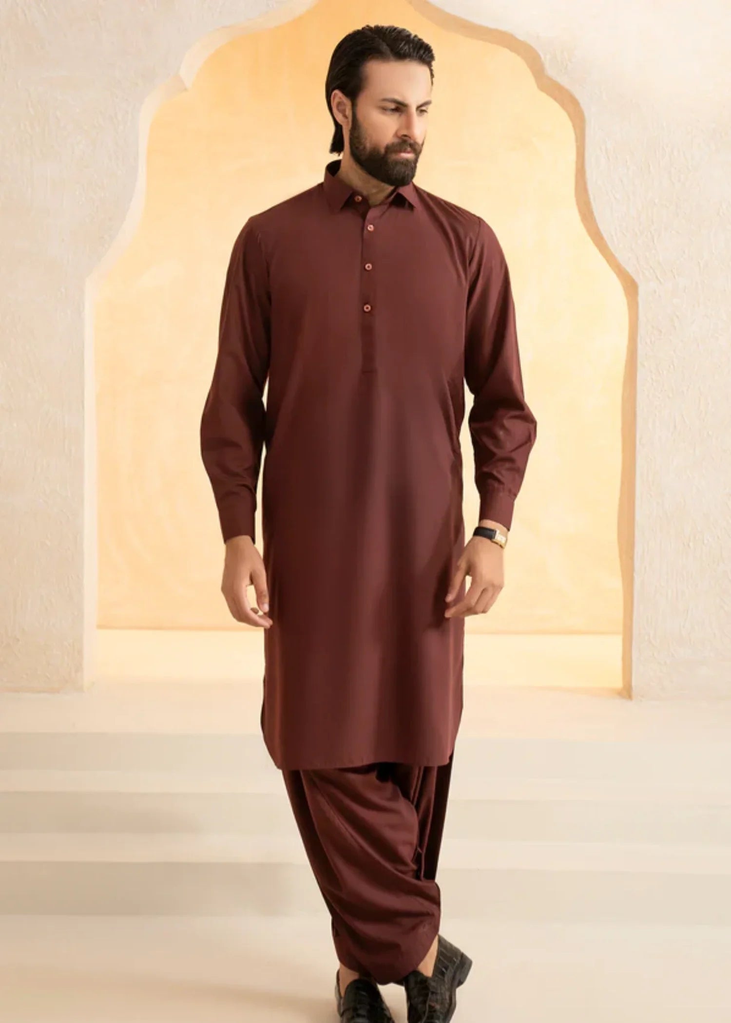 viscose Shalwar Kameez in Maroon