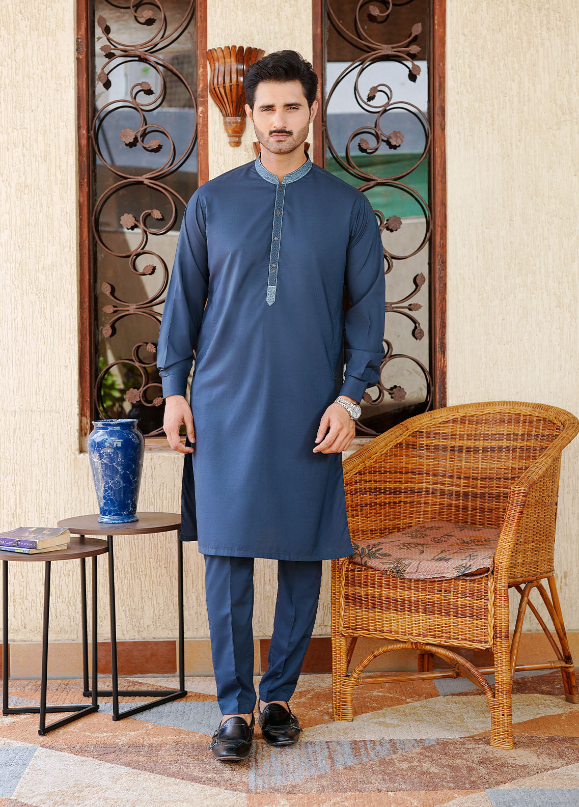 wash & wear Kurta Set in Sapphire blue
