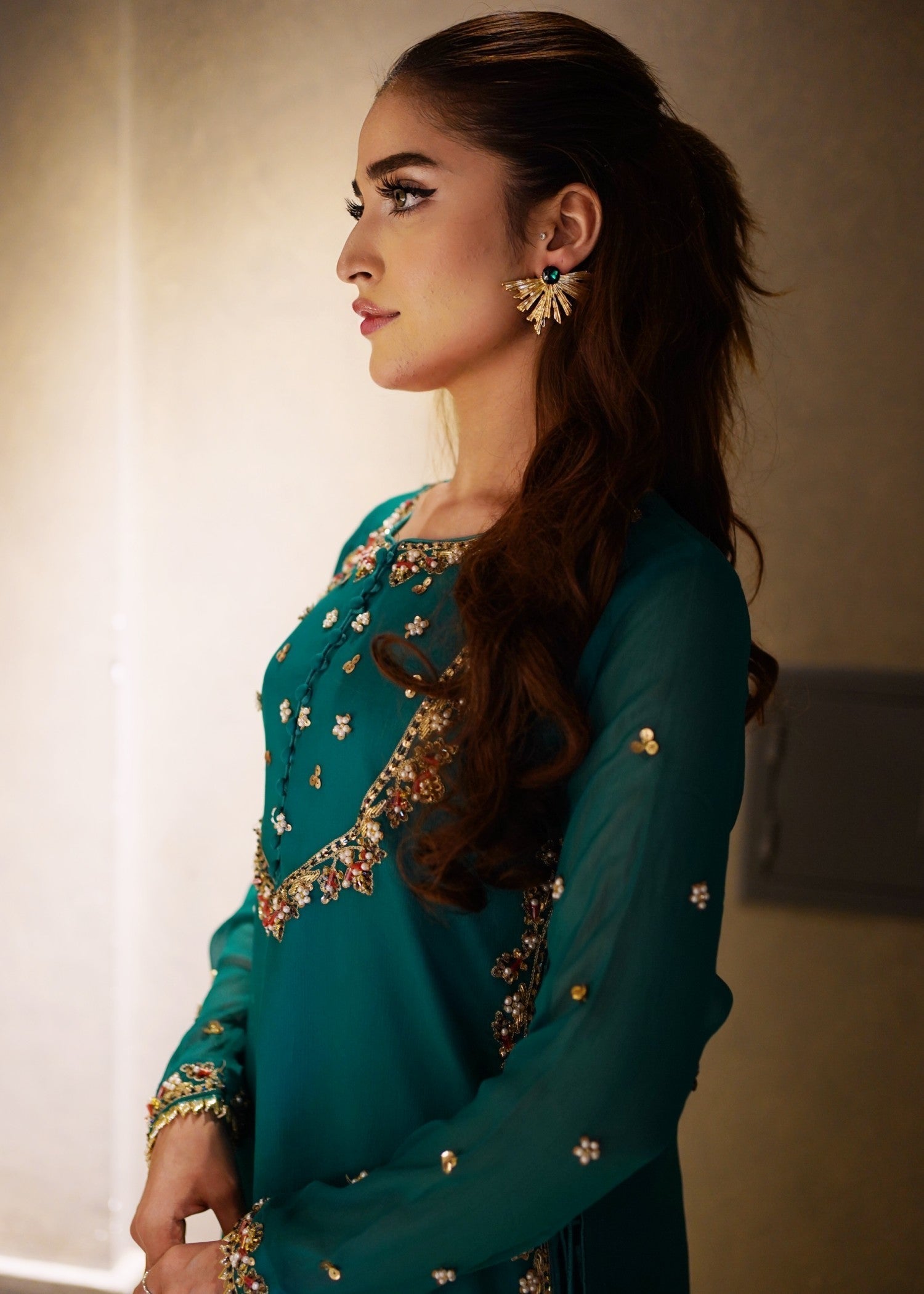 chiffon Sharara in Teal